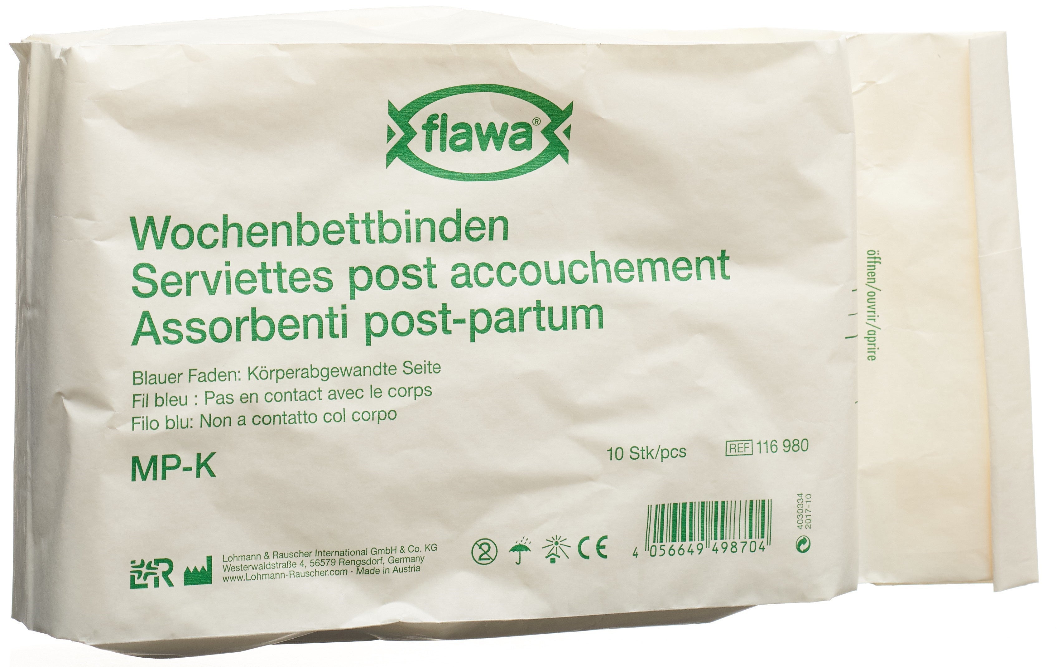 FLAWA Serviettes Hygiéniques Maxi Protection 10 Pièces Douceur Absolue