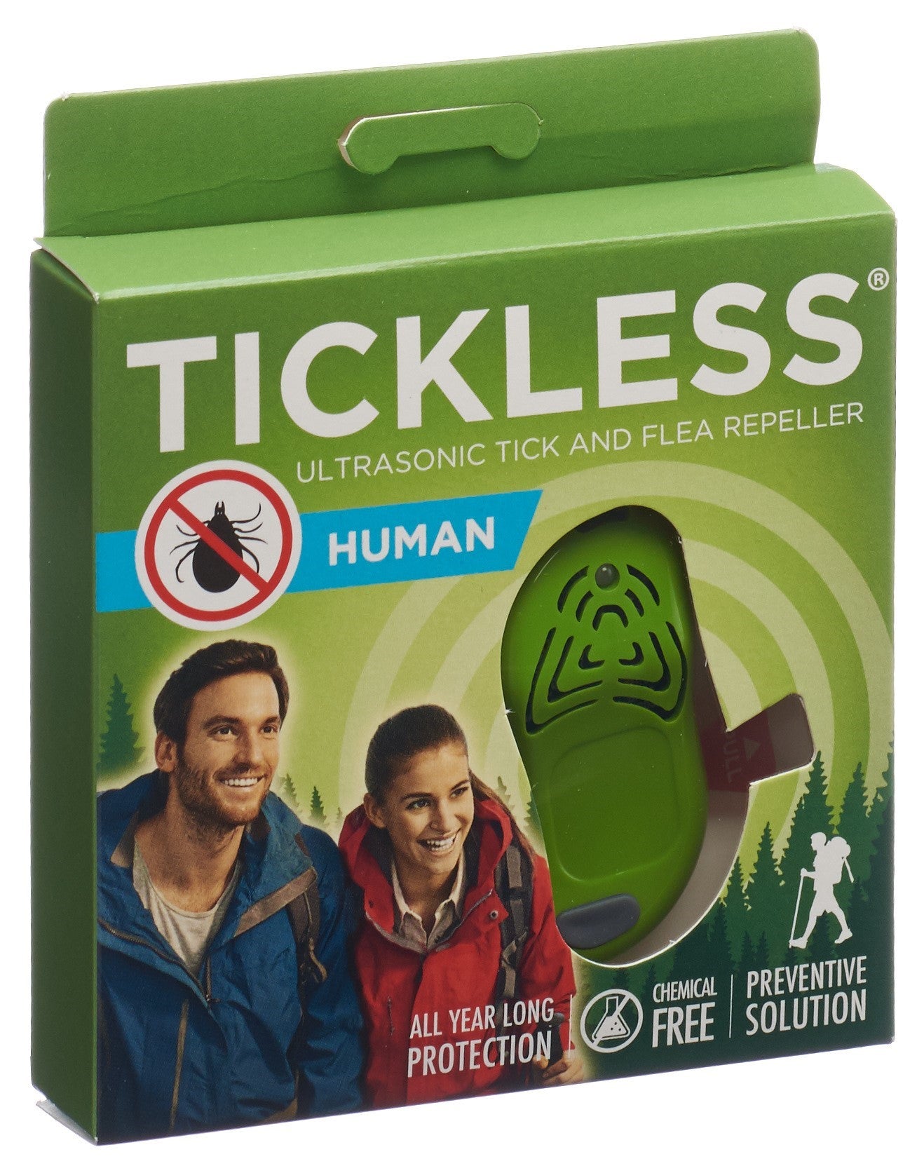 Tickless Anti-Tiques Adulte Vert/Rouge Efficace | Dispositif