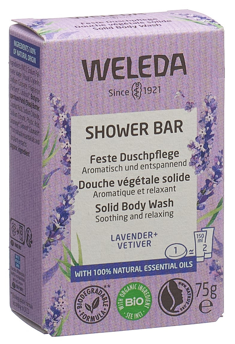 WELEDA douche végétale solide lavande vétiver 75 g