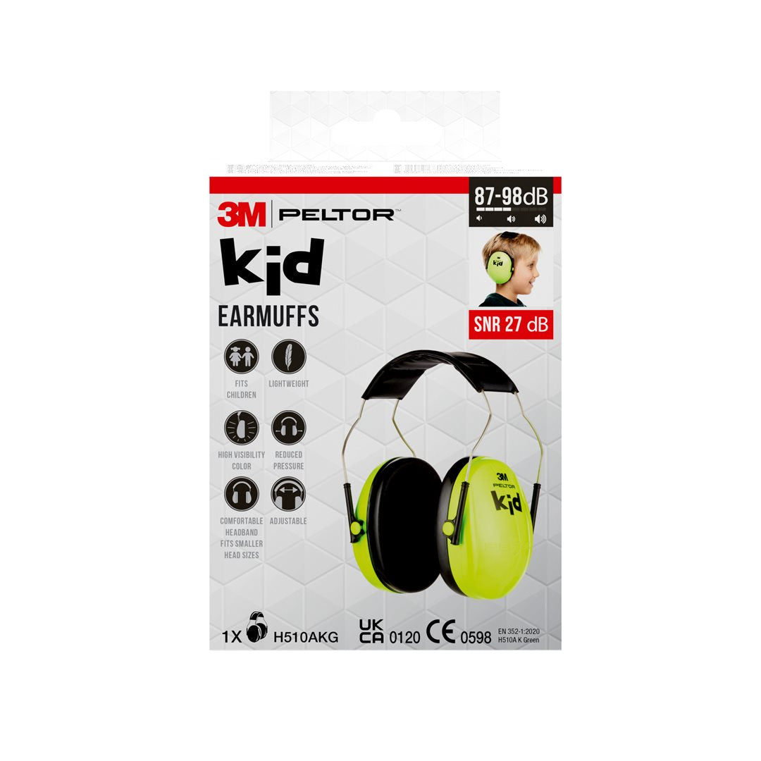 3M Peltor casque antibruit enfants vert néon
