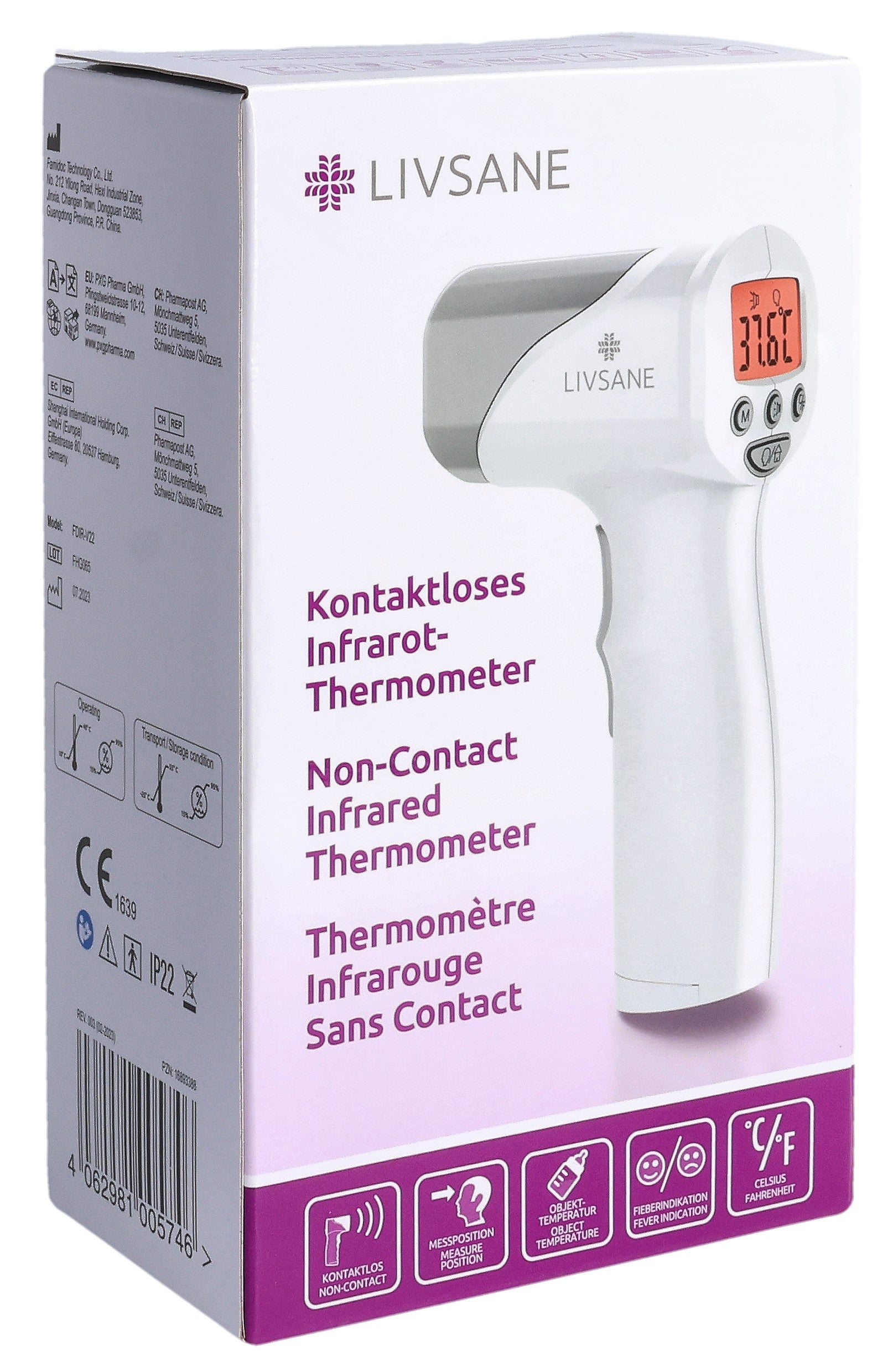 LIVSANE thermomètre infrarouge s contac