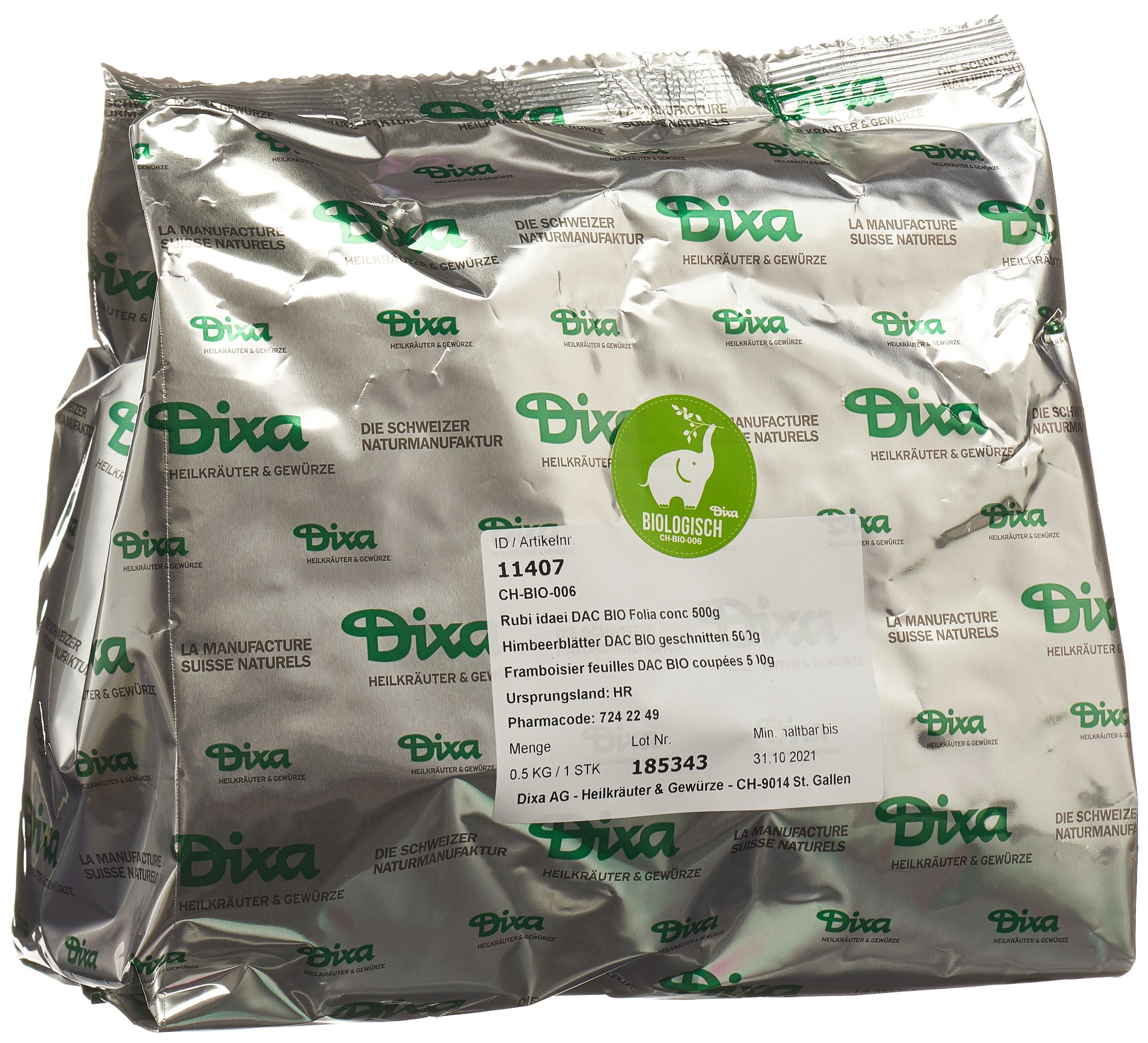 DIXA Framboisier feuilles BIO infusion | 500 g