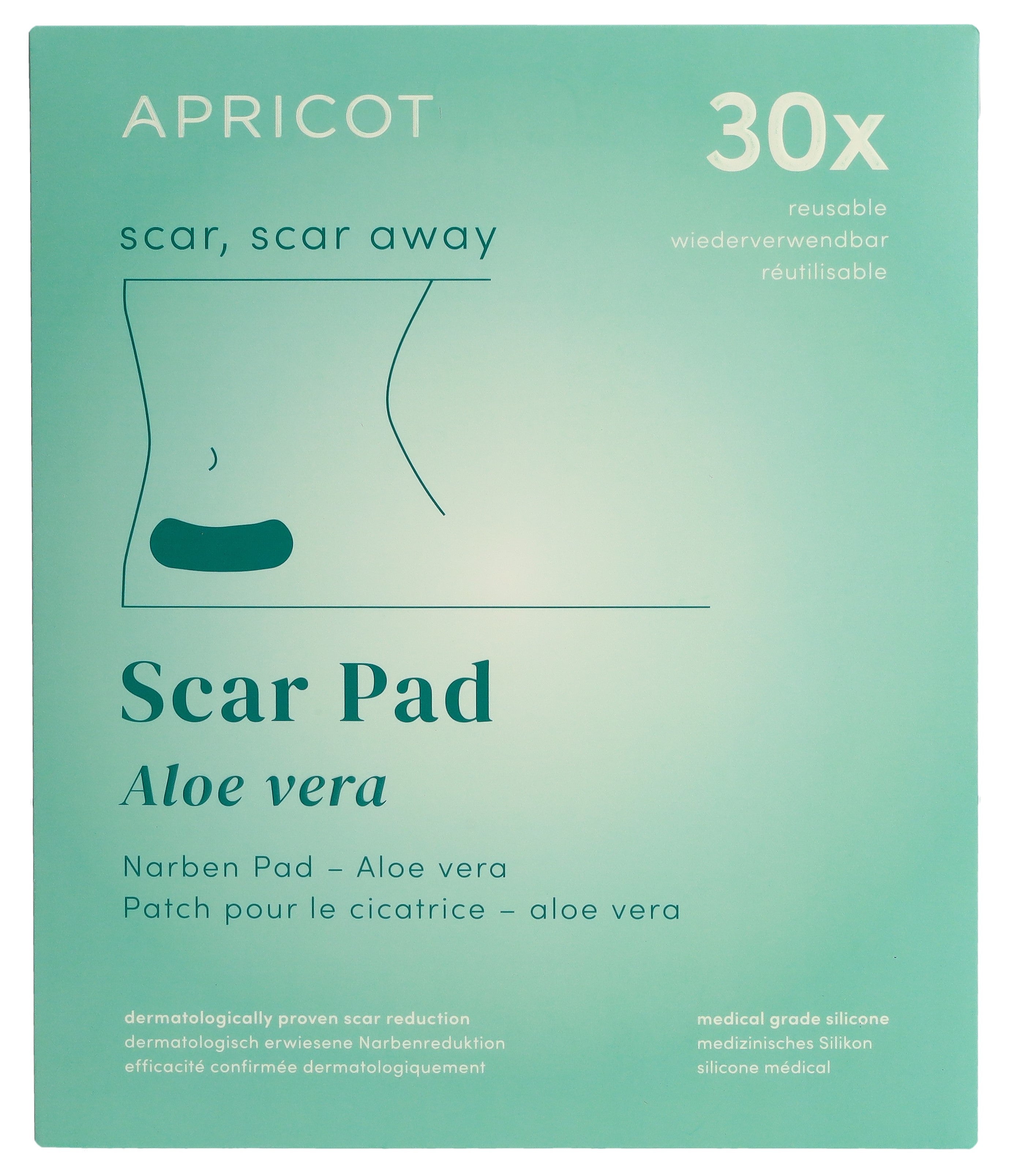 APRICOT Pad Cicatrice Réutilisable - Réduit Cicatrices | 2 Pièces