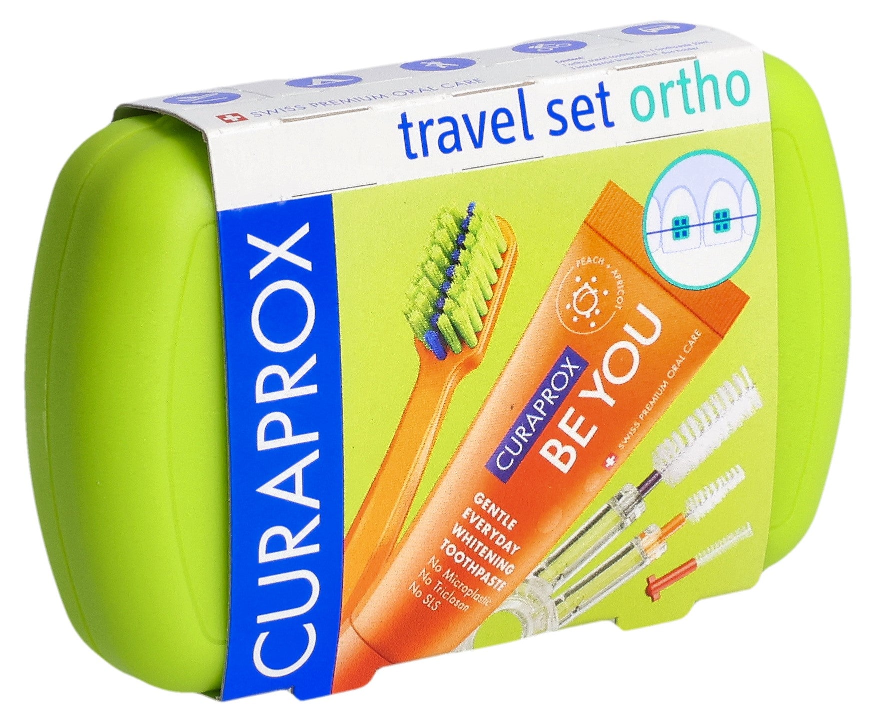 CURAPROX Set de Voyage Orthodontie Vert | Soin Complet Voyage