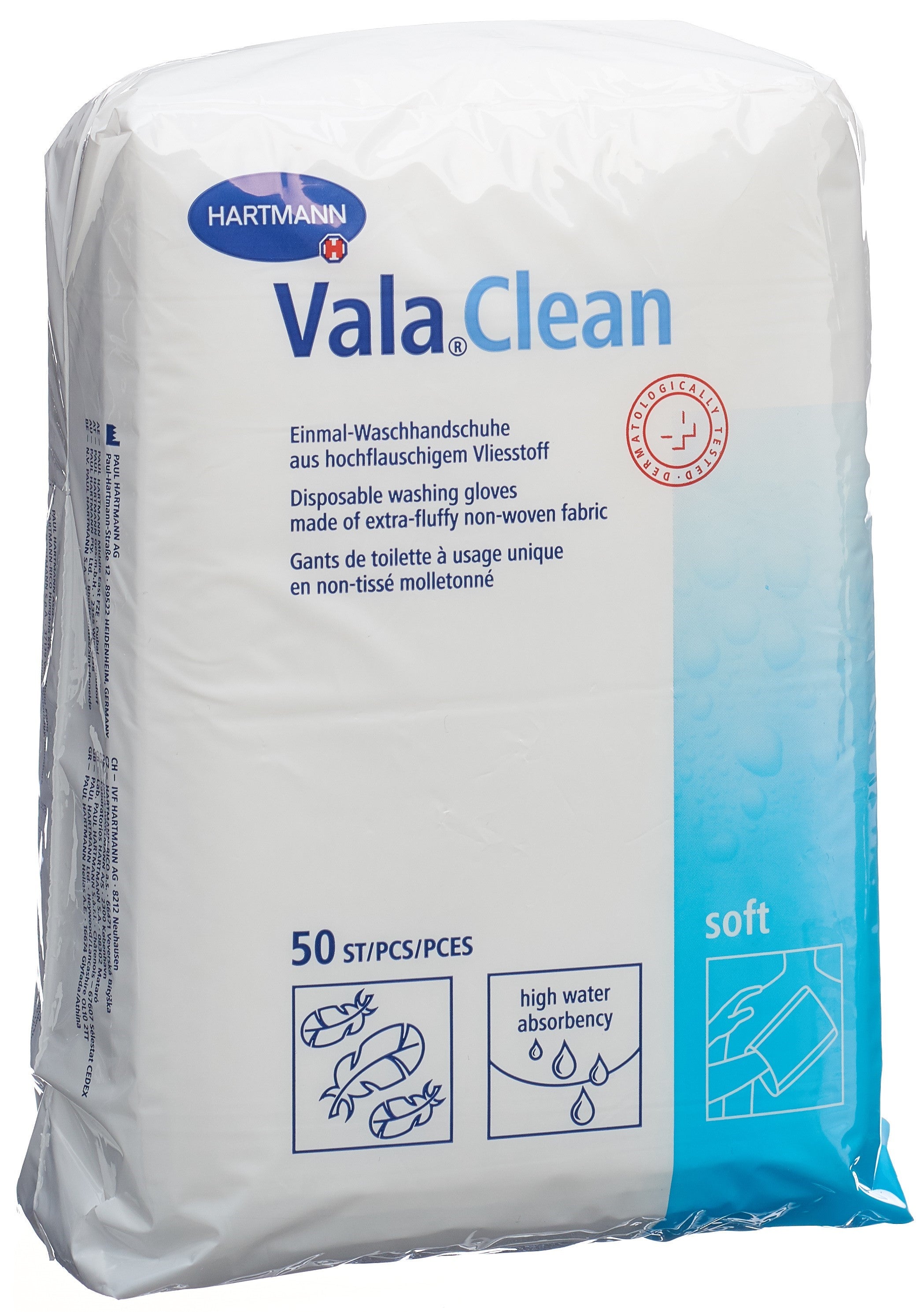VALACLEAN Soft gant toilet uniq 15.5x22.5cm 50 pce