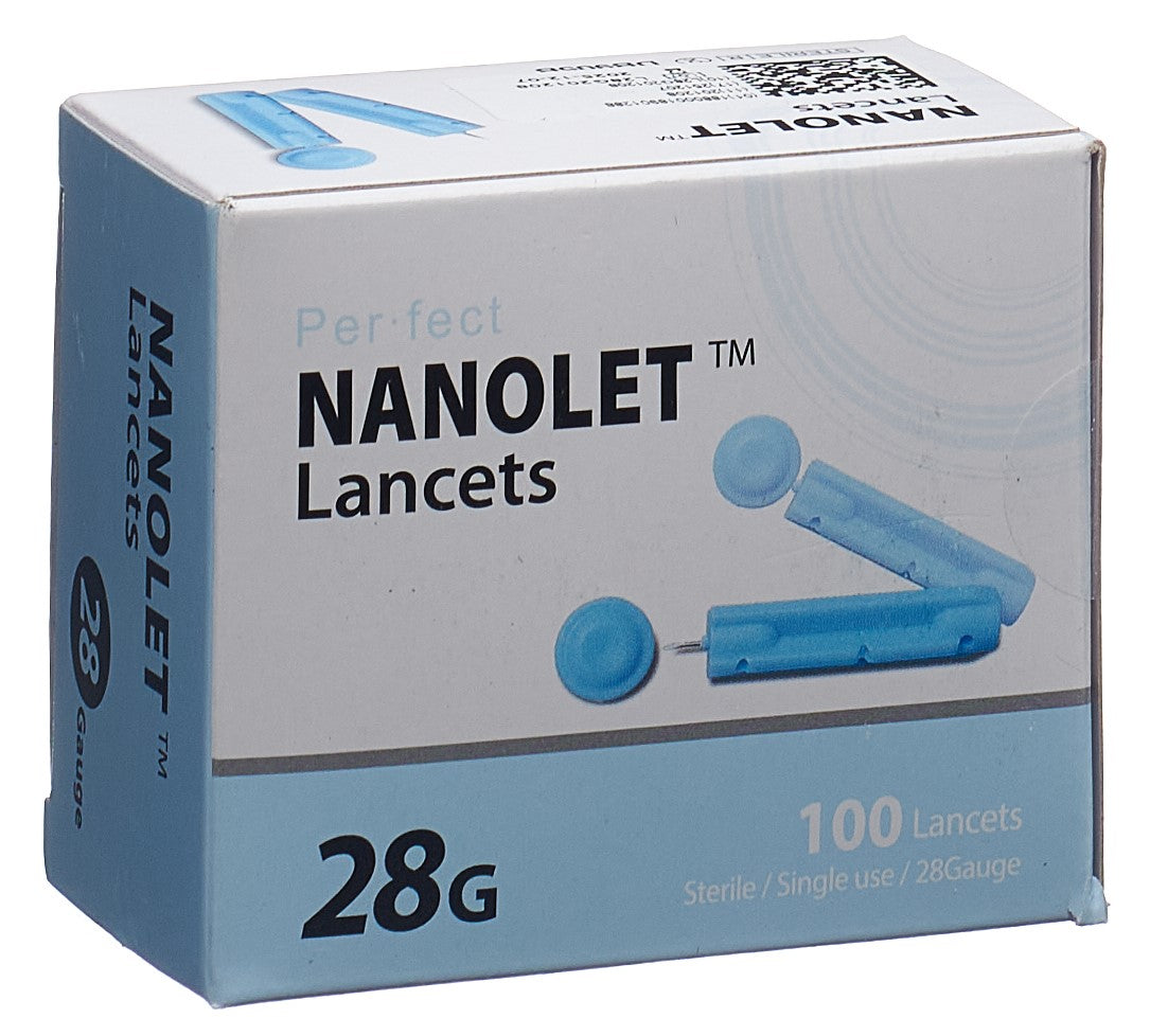 NANOLET Lancettes 28G Confortables Boîte 100 Pièces | Diabète