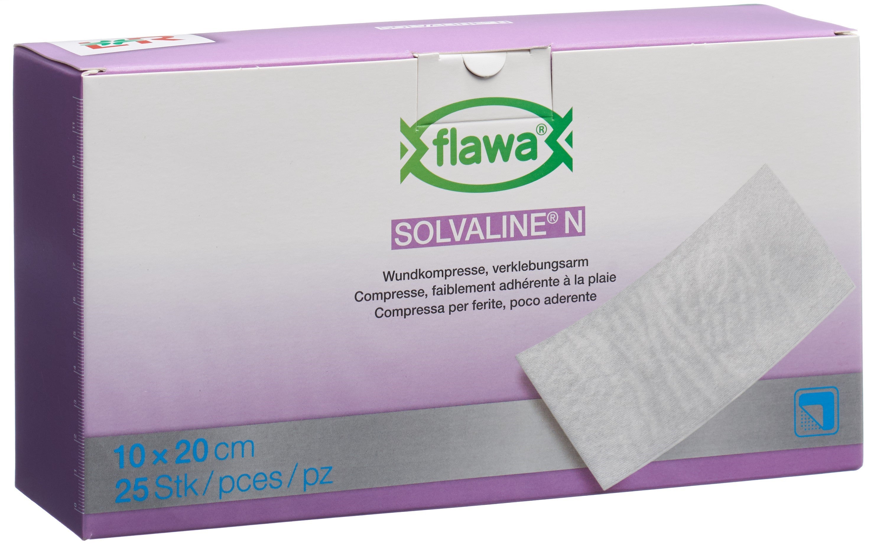 FLAWA Solvaline N Compresses Stériles 10x20cm | 25 Pièces