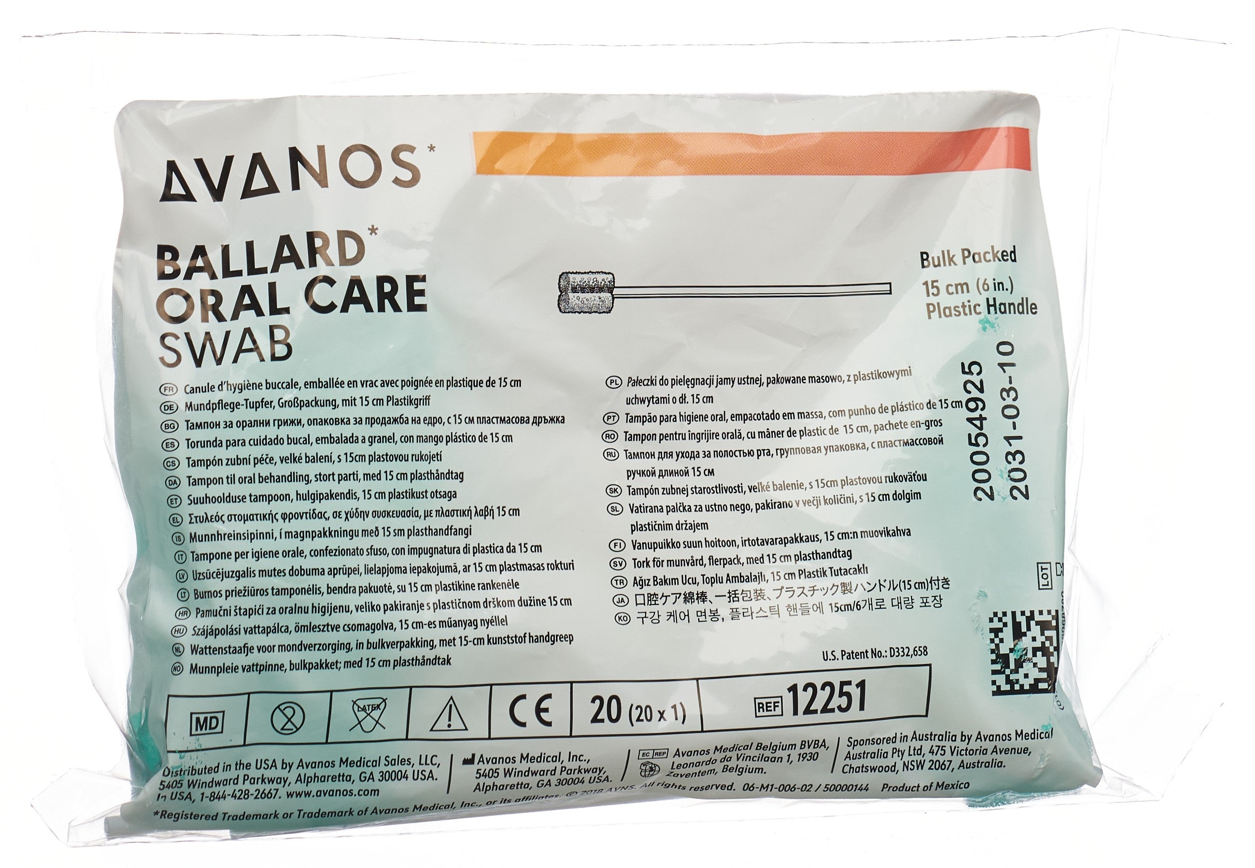 AVANOS Soin Buccal Bâtonnets Hygiène Orale | 20 Pièces