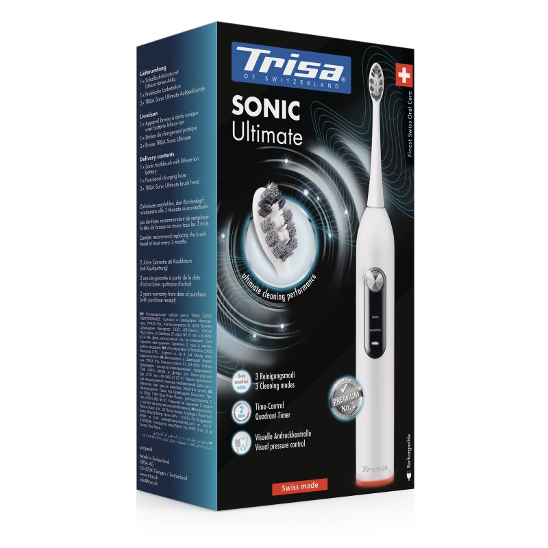 TRISA Brosse à Dents Électrique Sonic Ultimate Blanche | Nettoyage Profond