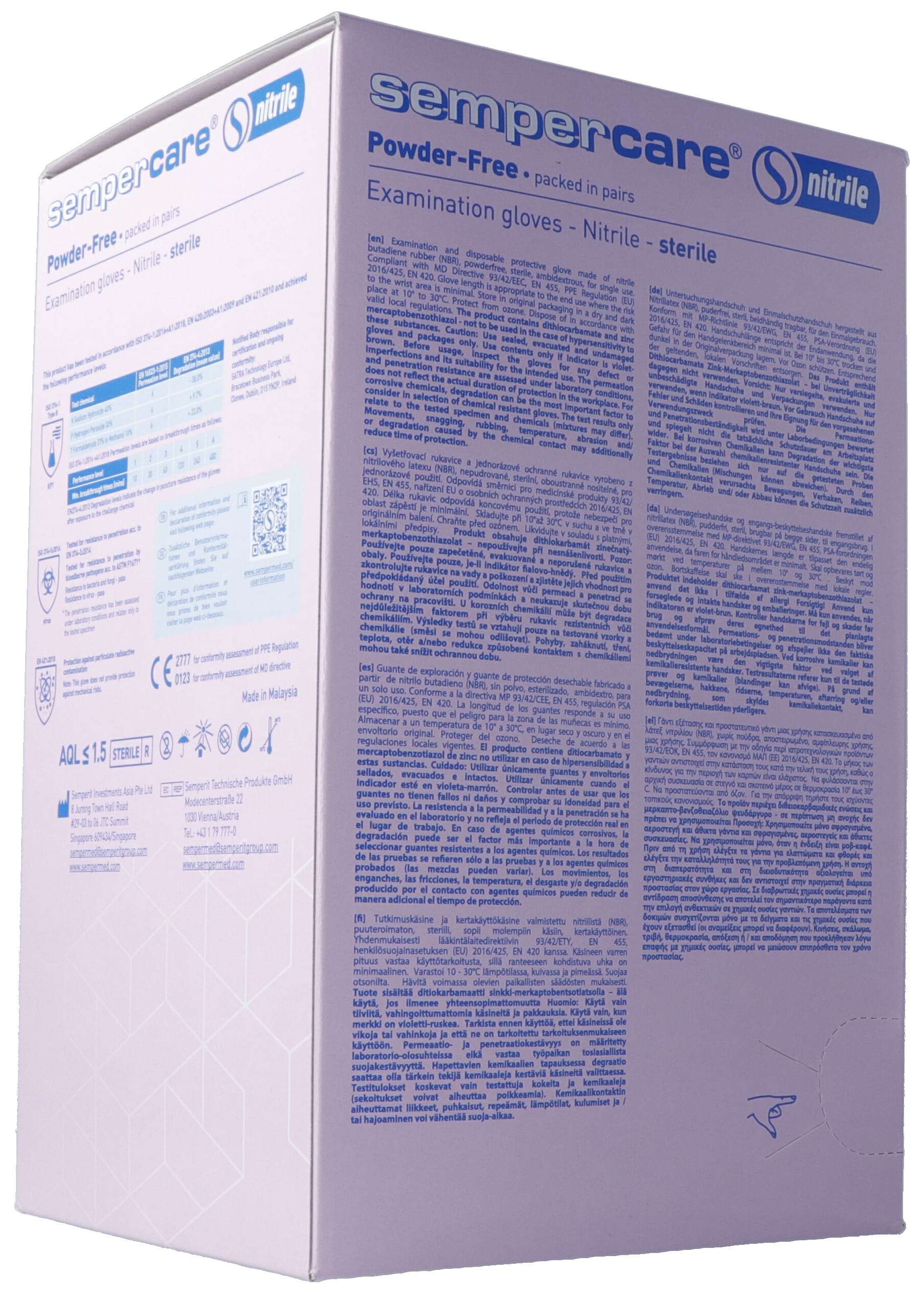 SEMPERCARE Gants Nitrile Stériles Non Poudrés Taille S 100 Paires | Confort & Protection