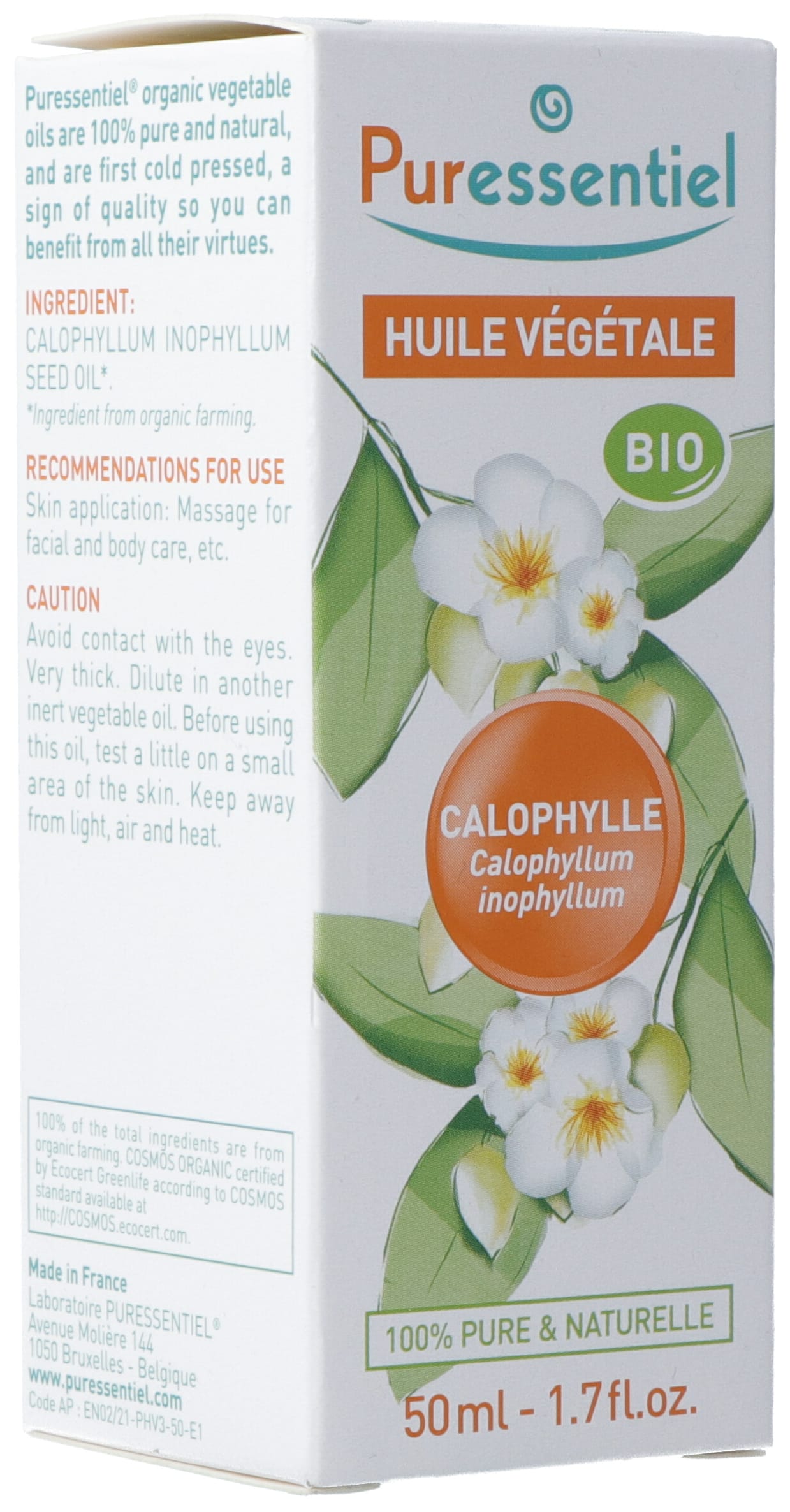 Puressentiel Huile Végétale Calophylle Bio 50 ml | Soin Naturel