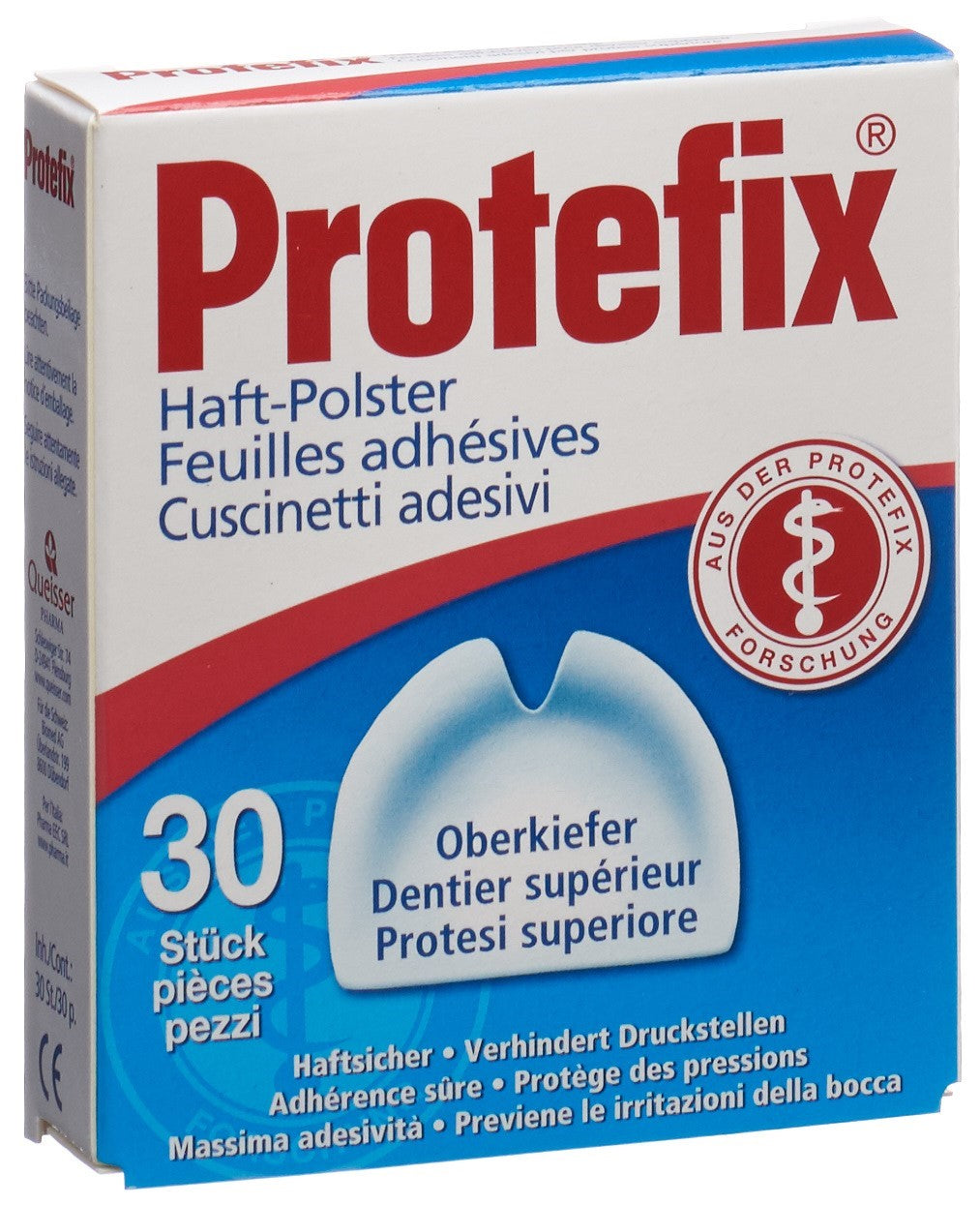 PROTEFIX Coussin Adhésif Mâchoire Supérieure Confort & Maintien | 30 Pièces