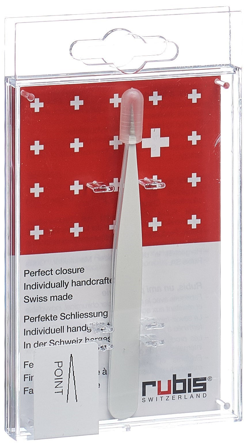 RUBIS Pincette Pointue Inox Blanche Précision | Soin Visage