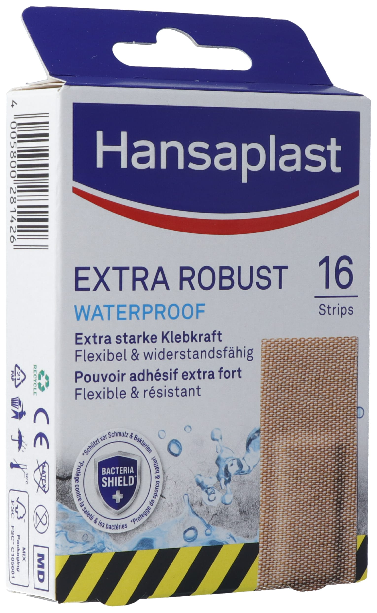 HANSAPLAST Pansements Extra Robust 16 Pièces | Résistance Maximale