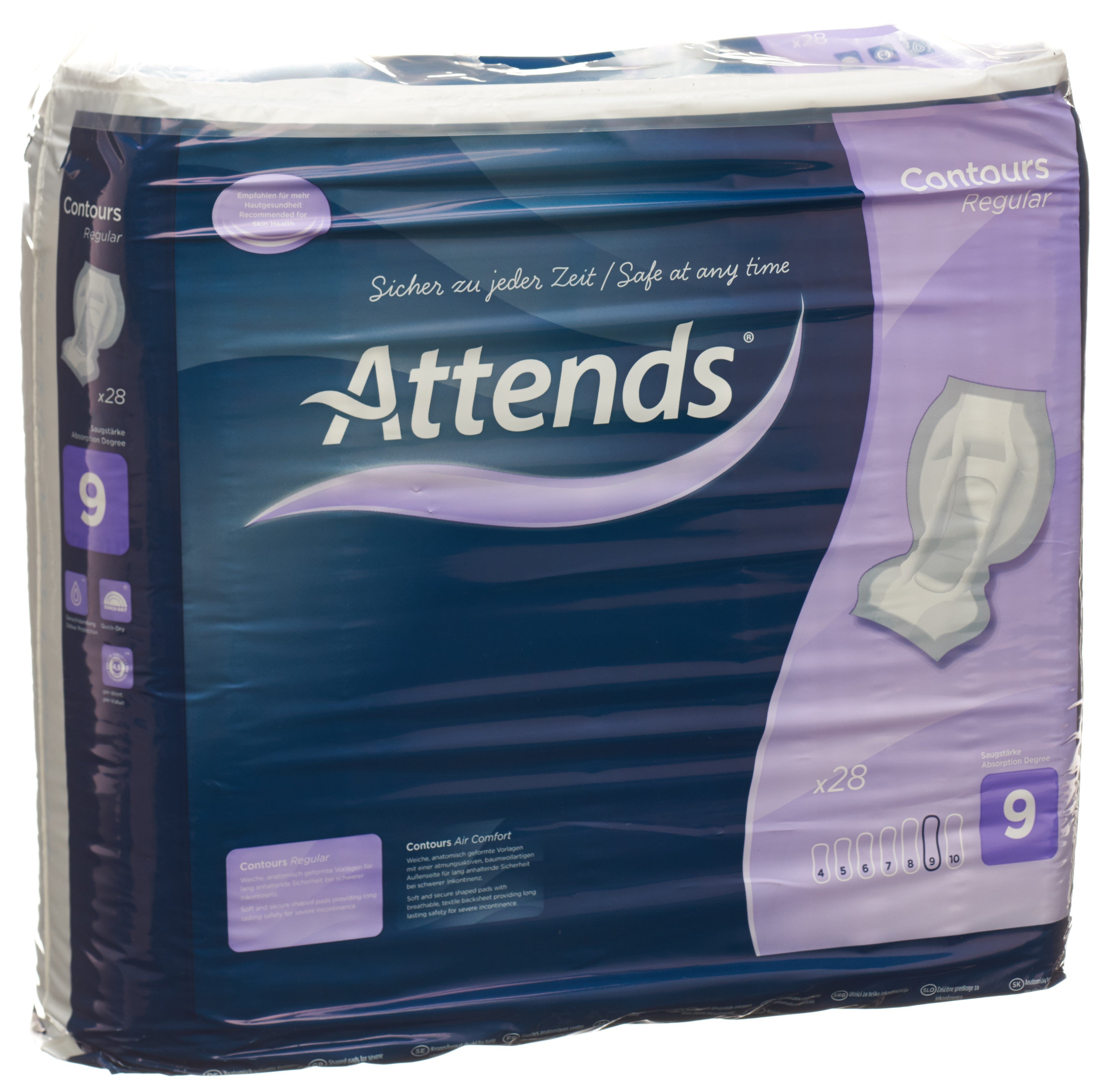 ATTENDS CONTOURS 9 Regular Lange 28 Pièces | Confort & Protection