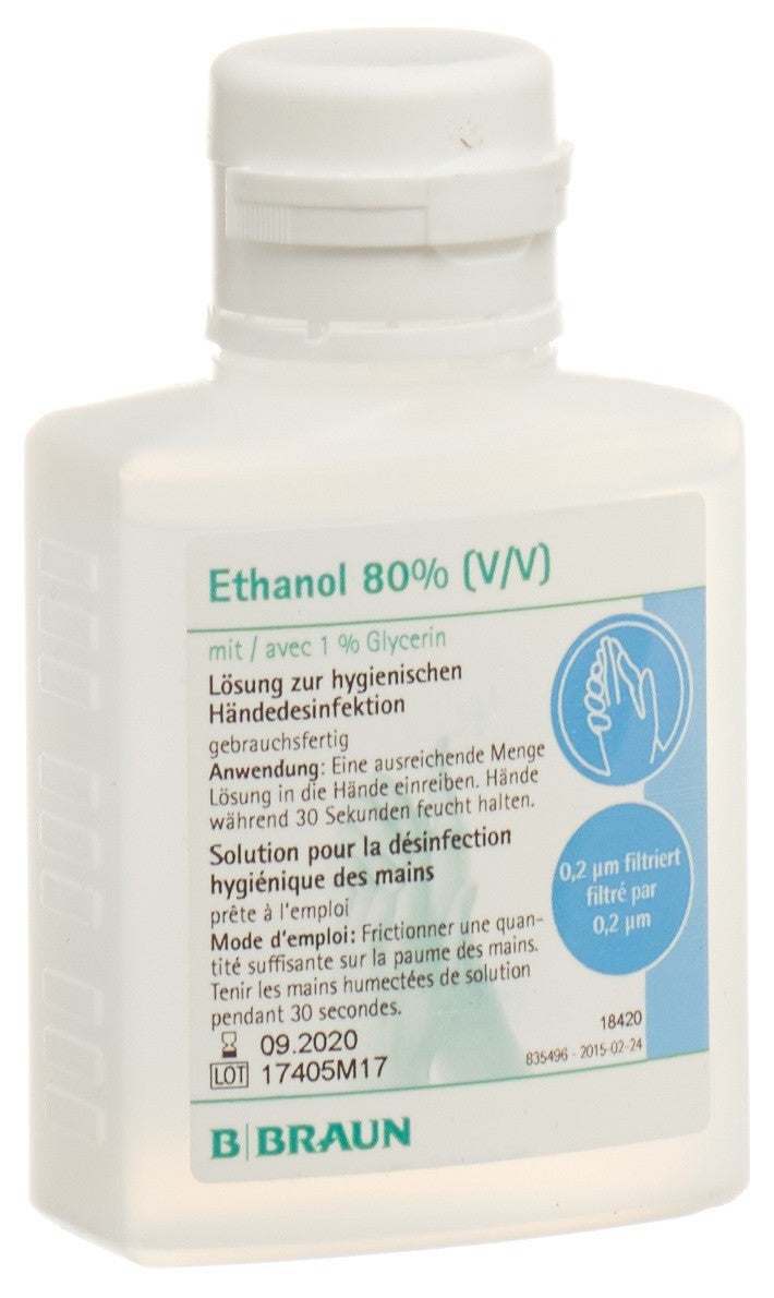 Braun Ethanol 80% Glycérine 1% Désinfectant Mains 100ml