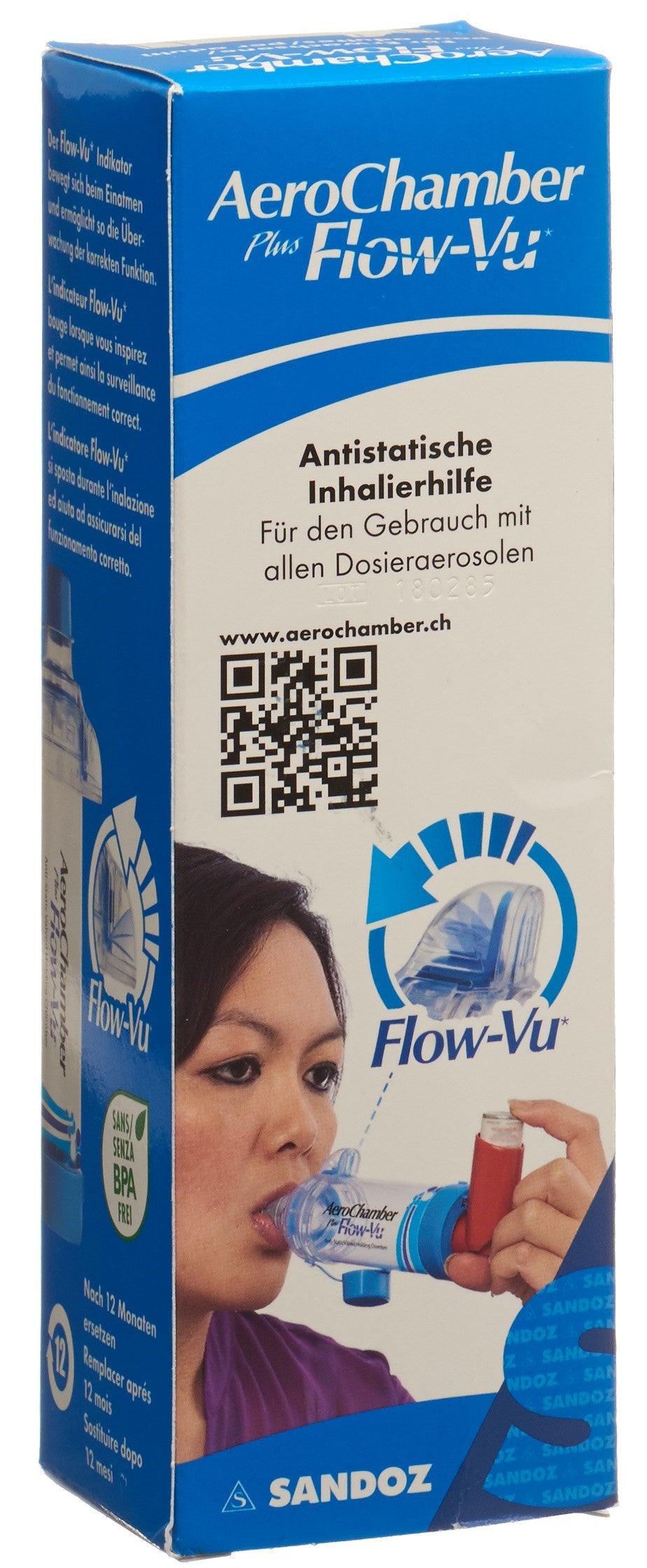 AEROCHAMBER PLUS Flow-Vu sans masque bleu