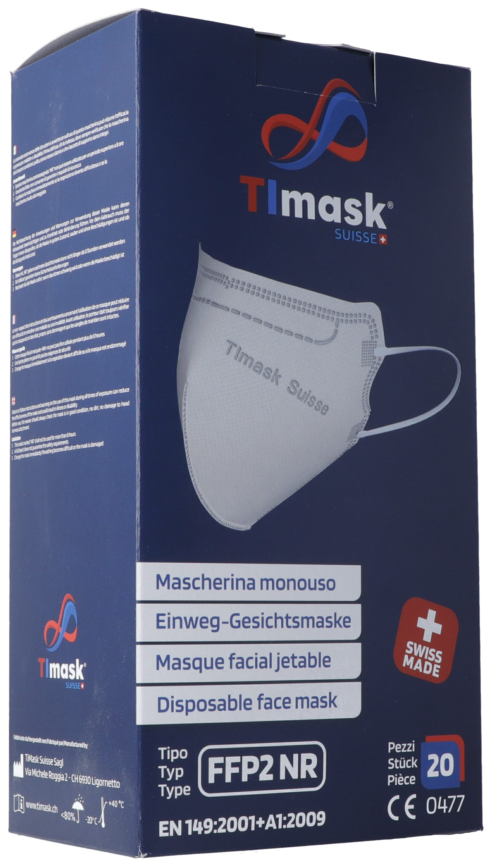 TIMASK Masque FFP2 Fuchsia Adulte Protection | 20 Pièces