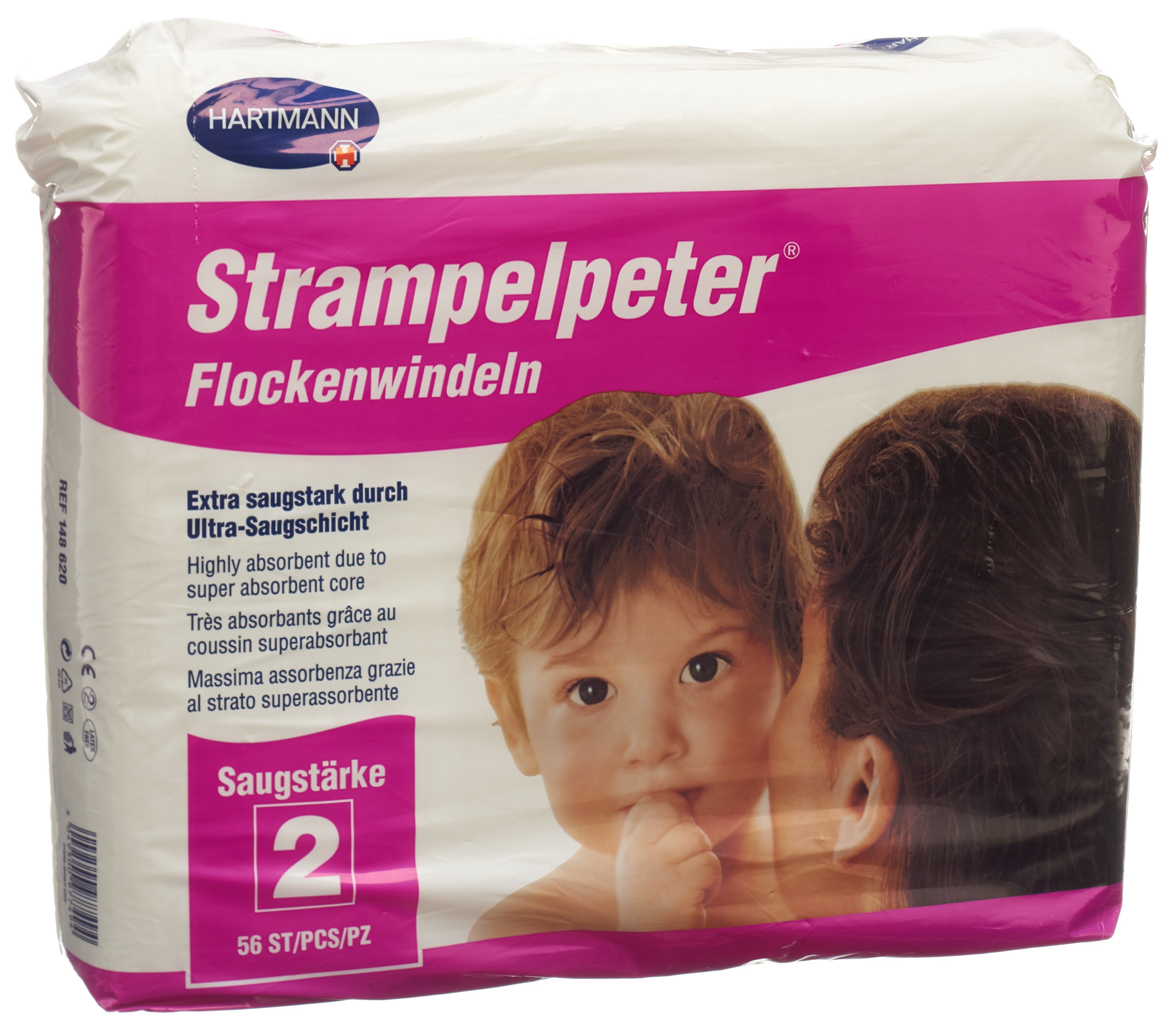 STRAMPELPETER Couches Bébé Absorption Nuit 2 56 Pièces