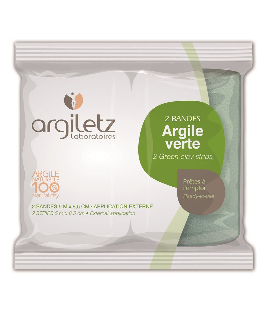 Argiletz Argile Verte Instantanée Bandes 2 Pièces | Soin Naturel 5m x 8.5cm