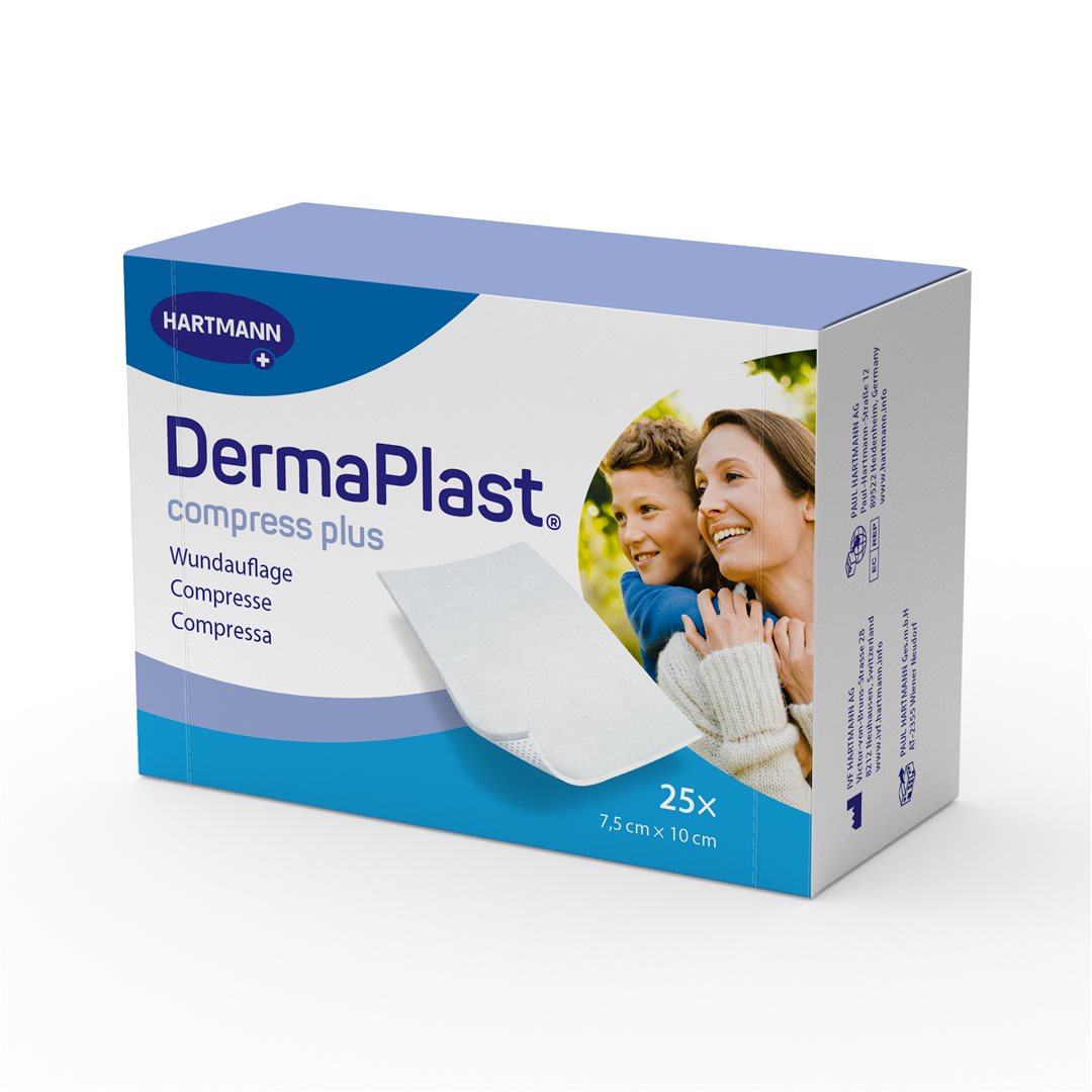 DERMAPLAST Compress Plus Pansement Compressif 7.5 x 10 cm | 25 Pièces