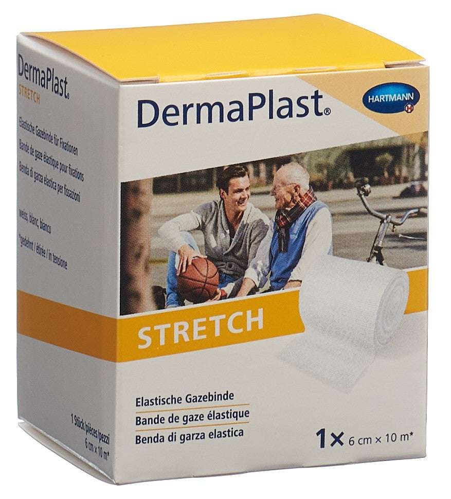 DERMAPLAST Bande Gaze Élastique Soin Blessures | 6 cm x 10 m