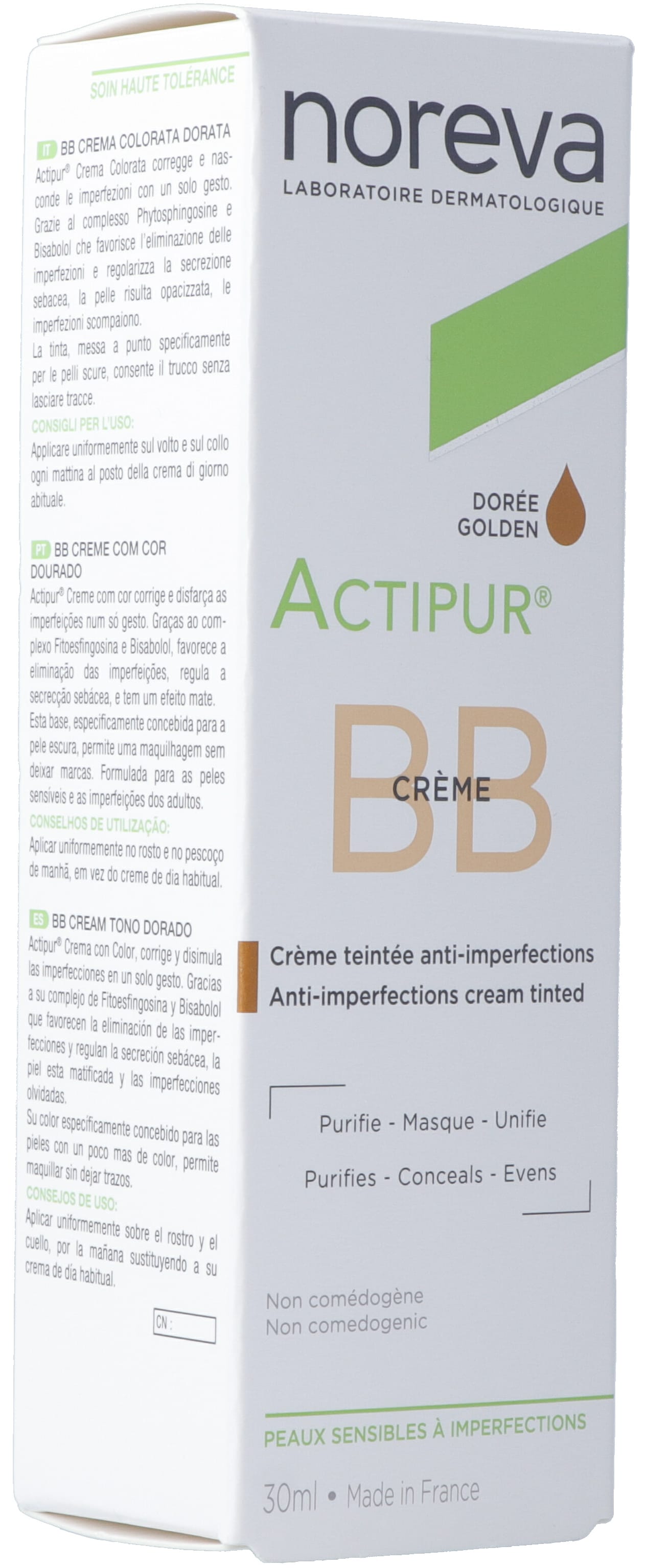 NOREVA ACTIPUR BB Crème Dorée Anti-Imperfections 30 ml