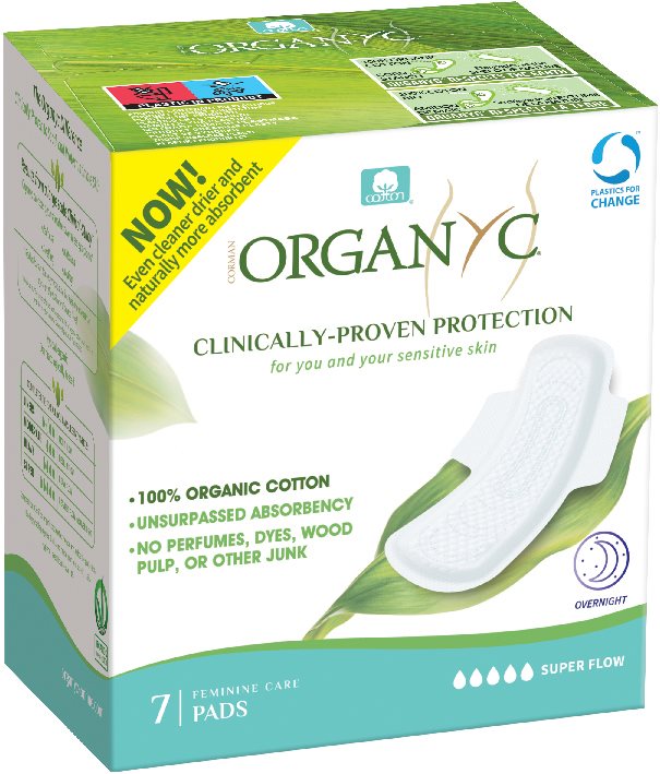 ORGANYC serviettes hygiéniques nuit ailettes 7 pce