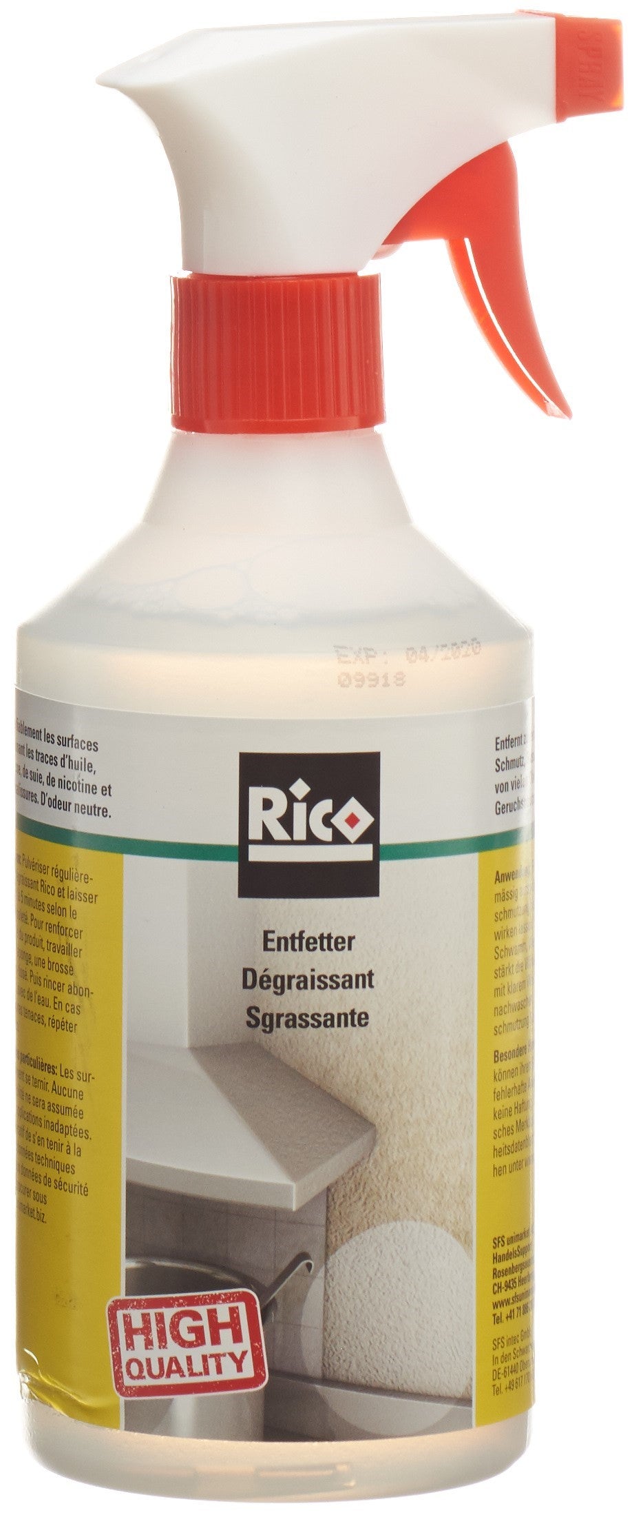 RICO Dégraissage Spr 500 ml | Nettoyant Puissant & Désinfectant
