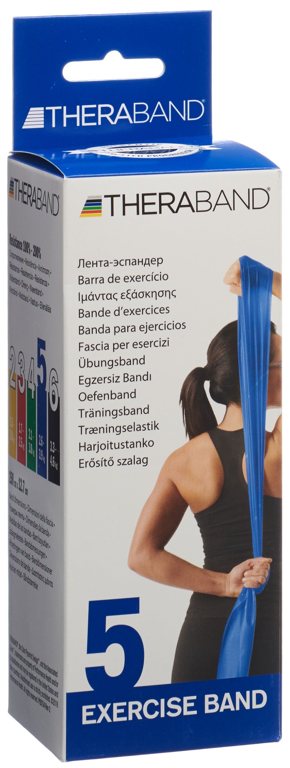 TheraBand Bande Élastique Extra Forte 2.5 m x 12.7 cm Bleu | Rééducation & Renforcement