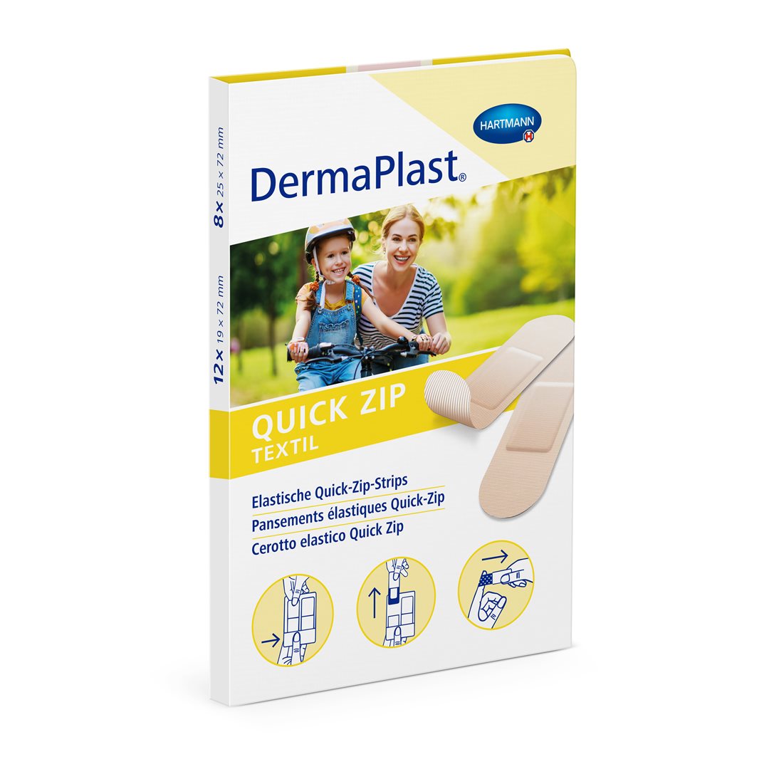DERMAPLAST Quick Zip Pansements Cicatrisation Rapide 2 Tailles 20 Pièces