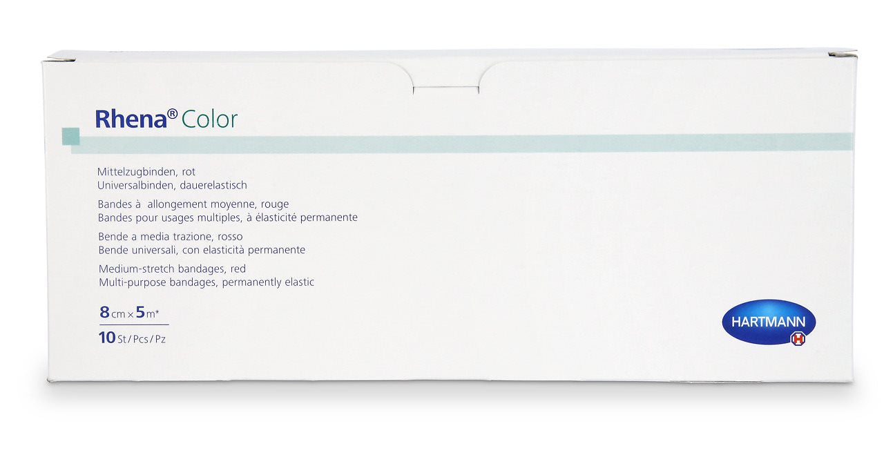 RHENA Bande Élastique Rouge 8cm x 5m - Soutien & Confort | Lot 10