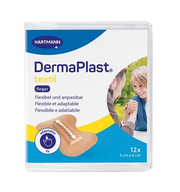 DERMAPLAST Pansement Textile Élastique Doigts 5x6cm 12 Pièces | Soin Blessures