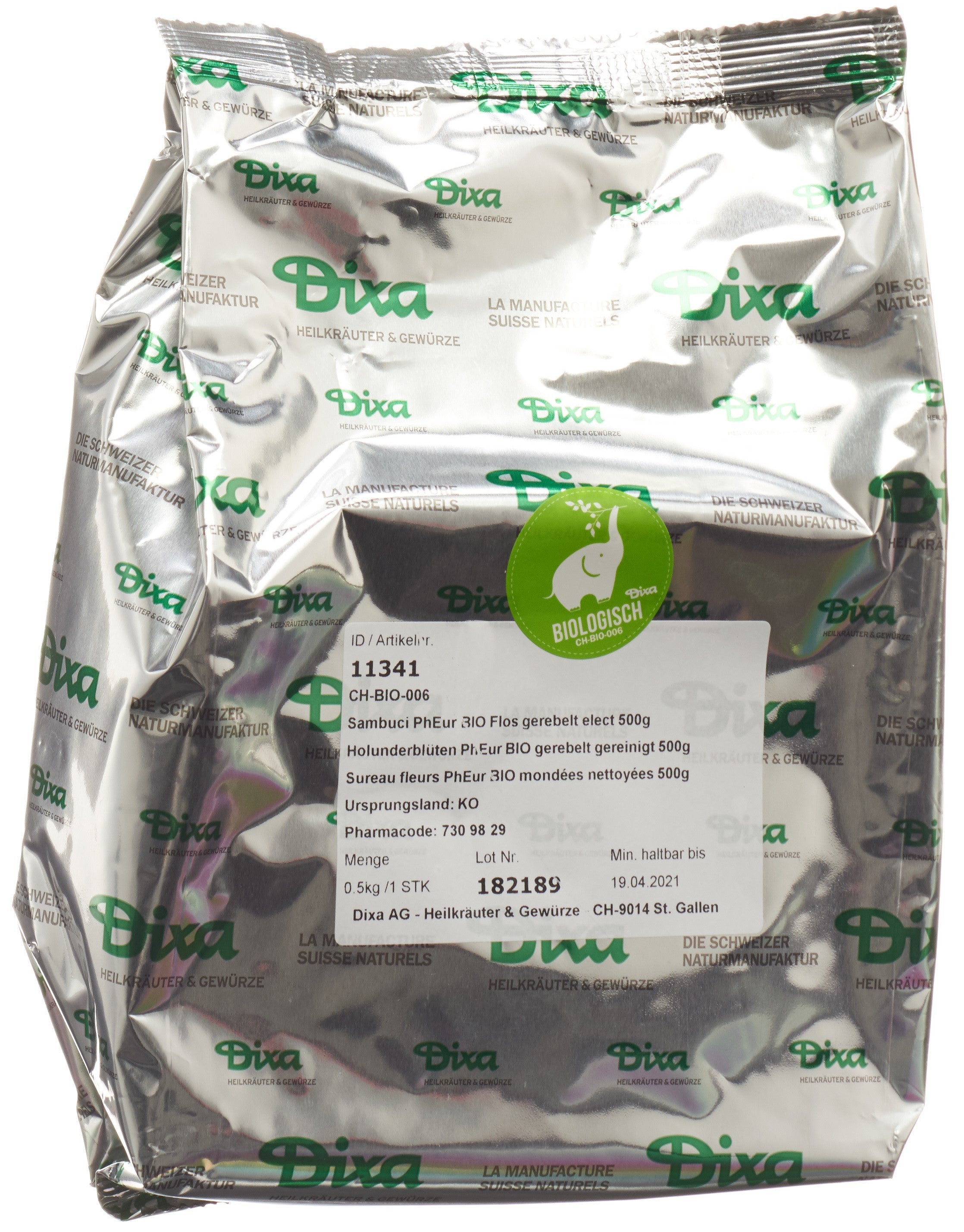 DIXA Sureau Fleurs BIO Infusion Bio 500 g