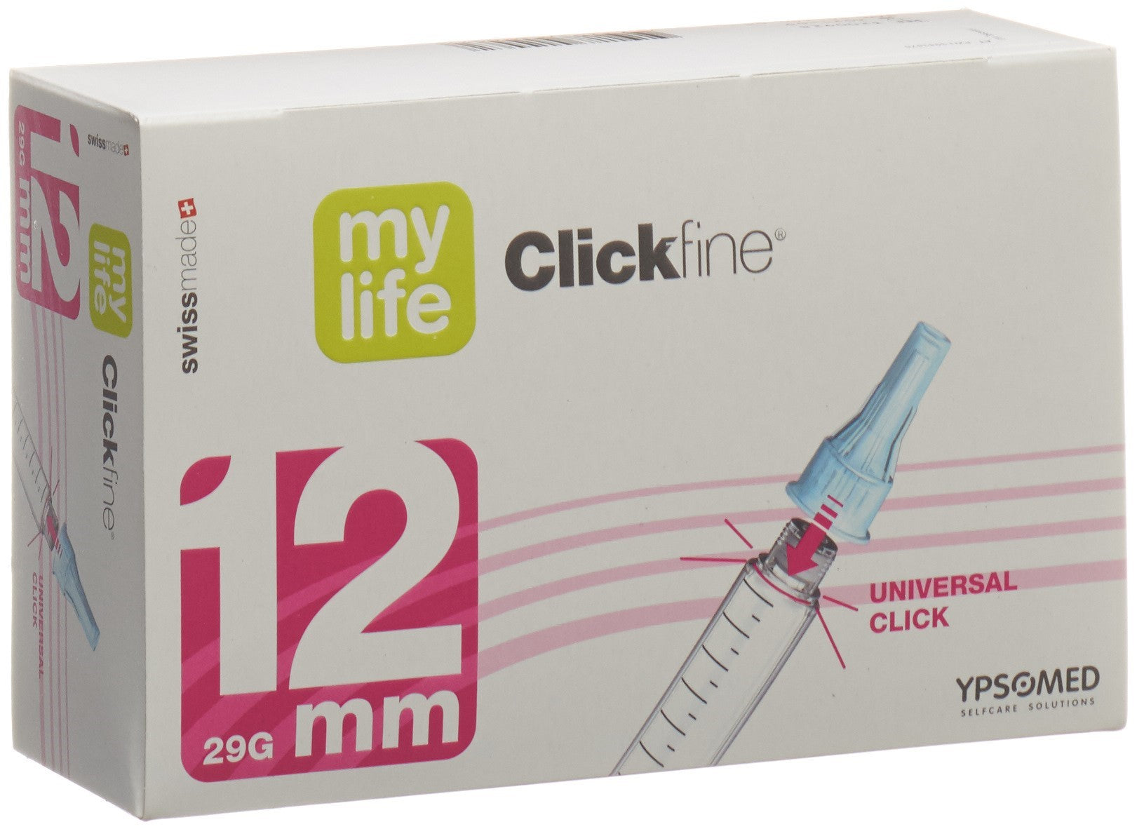MYLIFE Clickfine Aiguilles Sûres 12mm 29G 100 Pièces
