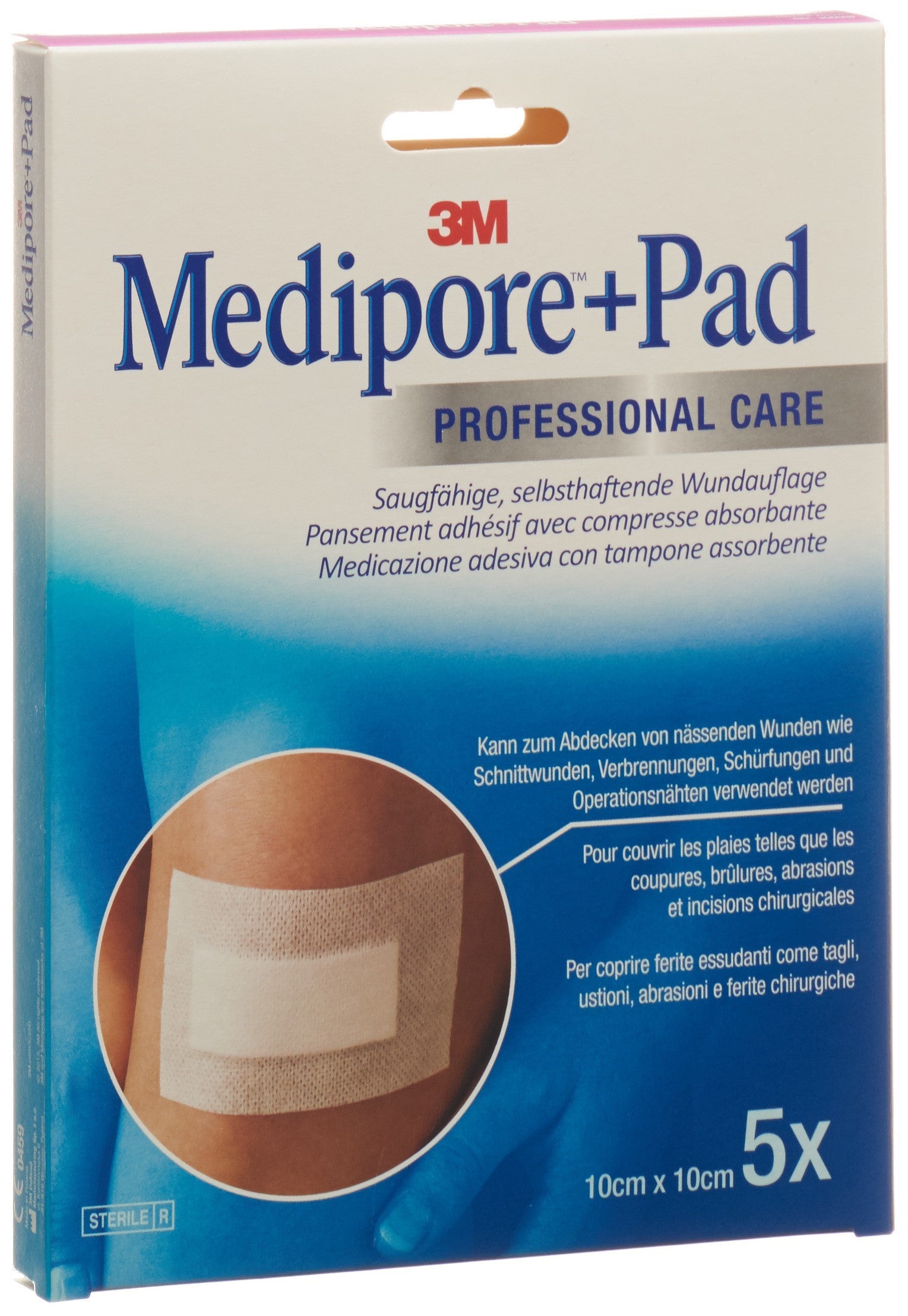 3M Medipore+Pad Pansement Compresse Adhésive 10x10cm | 5 Pièces