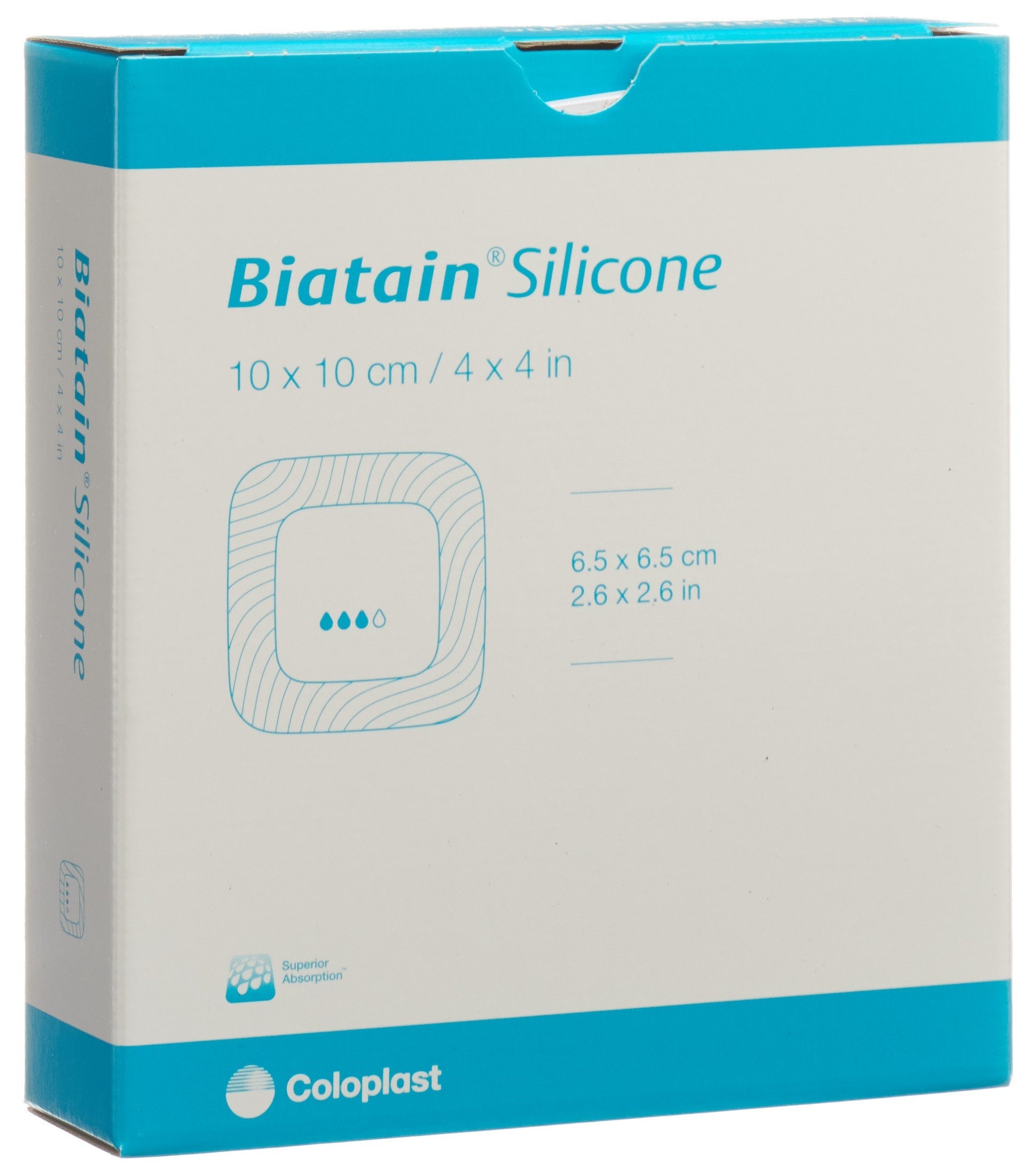 Coloplast BIATAIN Silicone Pansement Mousse Adhésif 10x10cm 10 Pièces