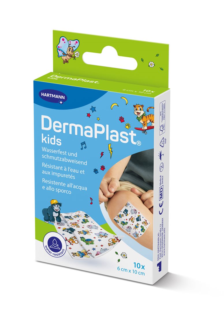 DERMAPLAST Kids Pansements Rapides 6x10cm | Lot de 10