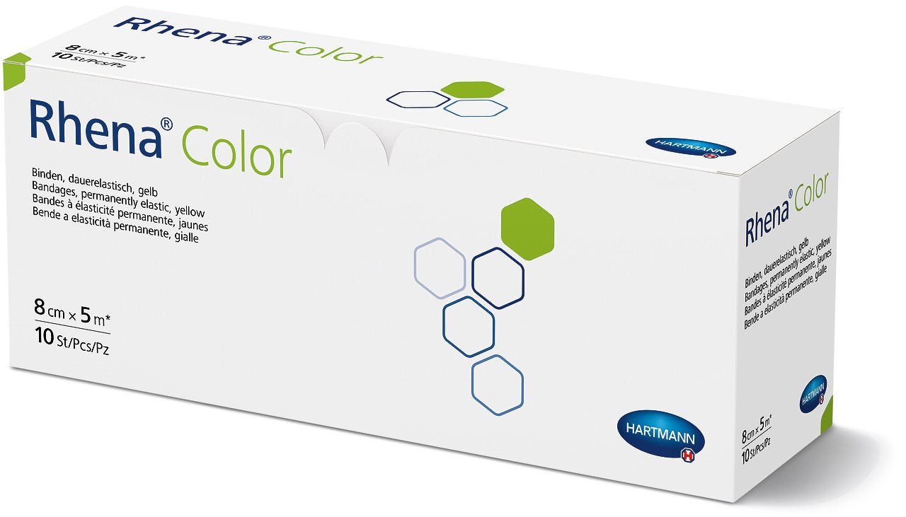 RHENA Bande Élastique Jaune 8cm x 5m - Confort & Maintien | Lot de 10