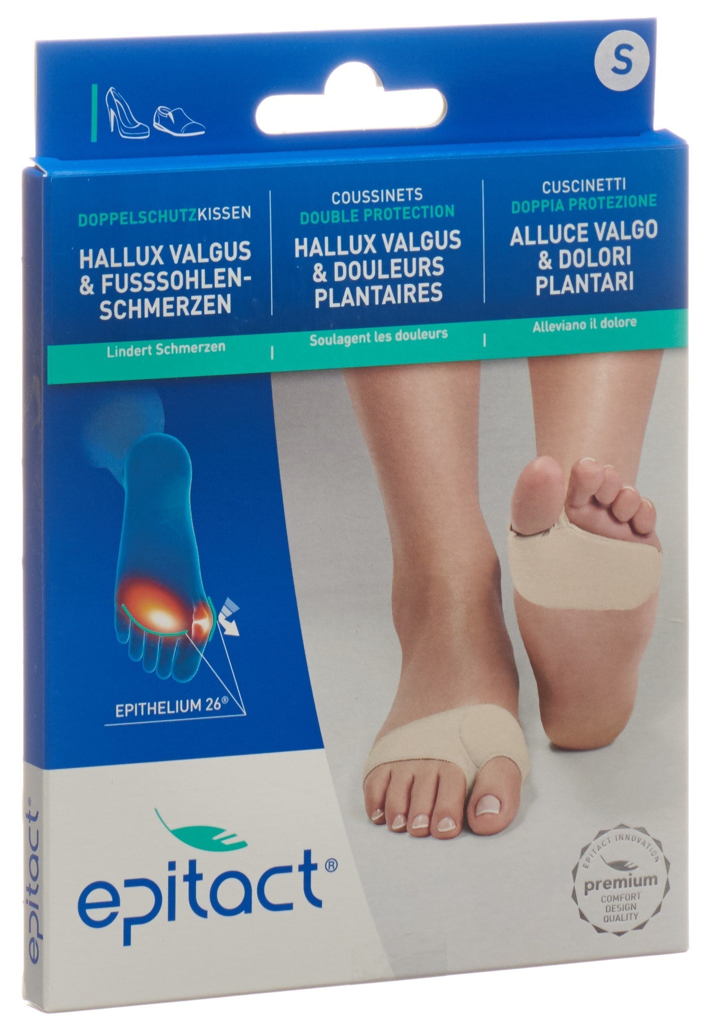 EPITACT Coussinets Double Protection S (24cm) | Soulagement Douleur Pieds
