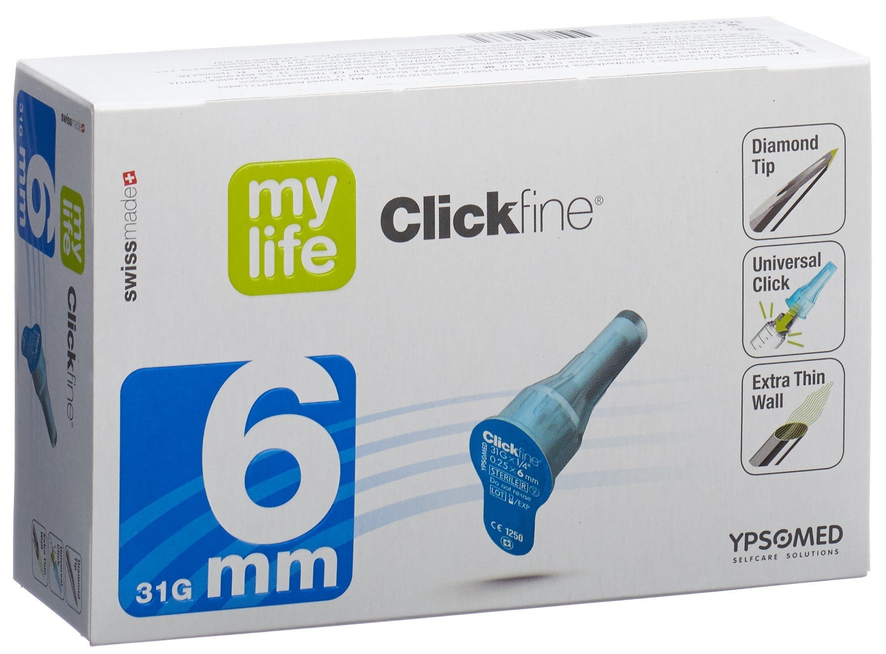 MYLIFE Clickfine Aiguilles Sûres 6mm 31G 100 Pièces Confort