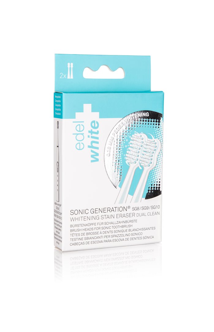 EDEL+WHITE Sonic Whitening Têtes Brosse G8+ Blanchiment Intense | 2 Pièces