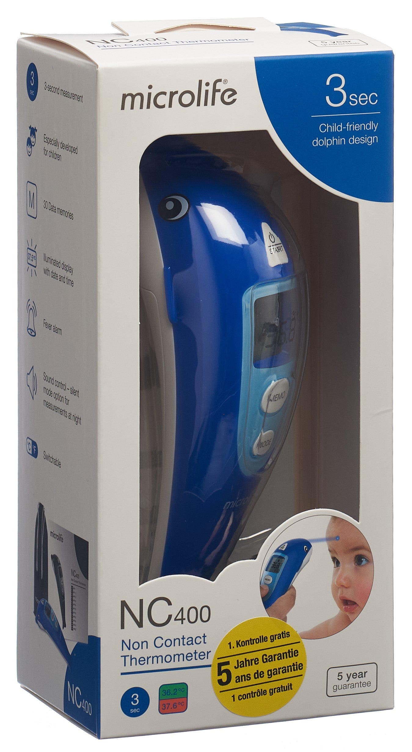 MICROLIFE Thermomètre Sans Contact NC400 Bébé & Enfant | Rapide & Fiable