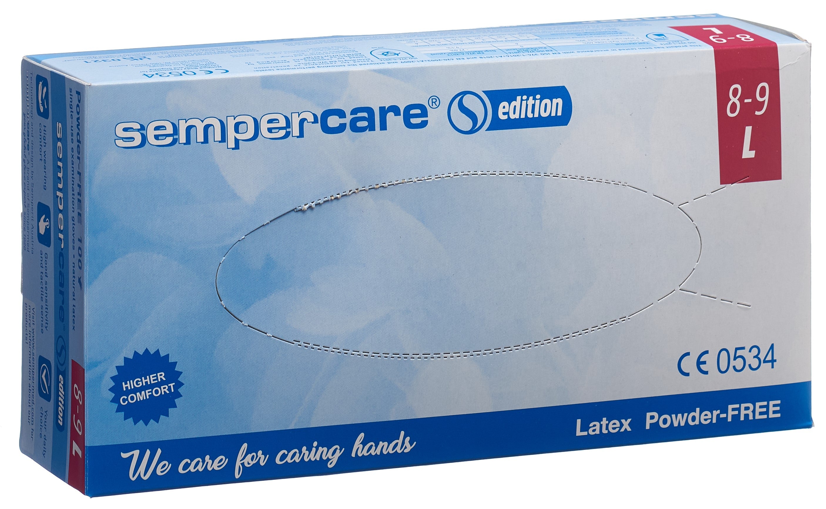 SEMPERCARE Edition gants Latex L n poudré 100 pce