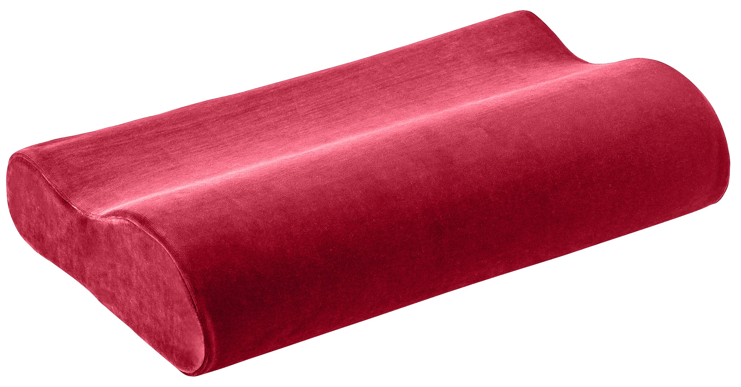ELSA Oreiller Cervical Velours Bordeaux 50x11cm Confort & Soutien