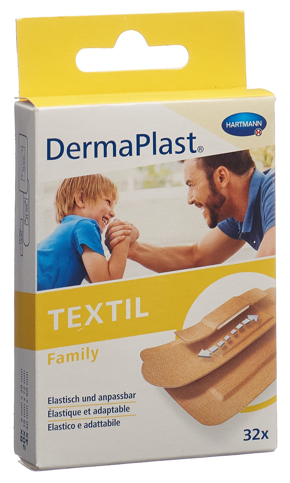 DERMAPLAST Pansements Textiles Family Assortiment 32 Pièces | Confort & Protection