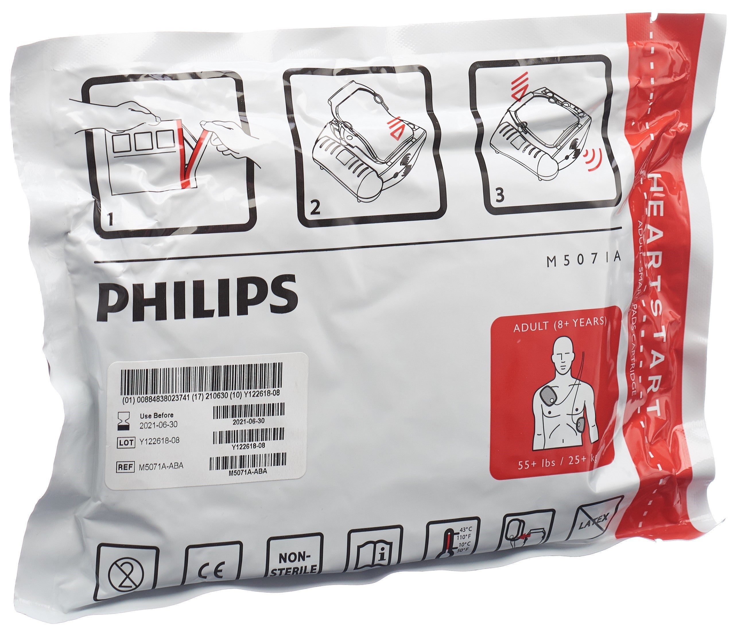 PHILIPS HeartStart HS1 Électrodes Adulte Réutilisables | Pack 1 Paire