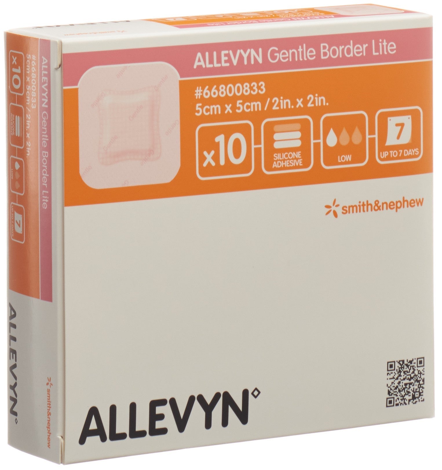ALLEVYN GB LITE Pansement Hydrocellulaire Fin 5 x 5 cm 10 pièces