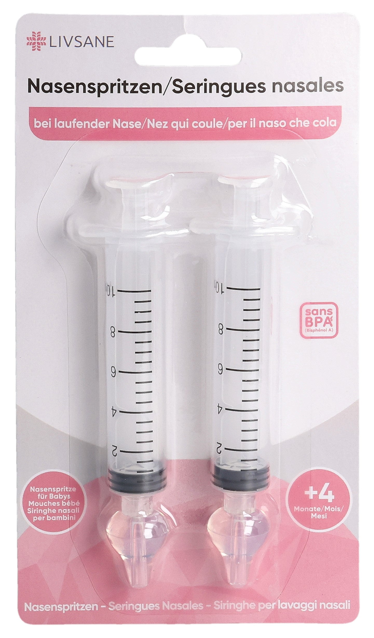 LIVSANE Seringues Nasales 2 pcs | Lavage nasal doux et efficace