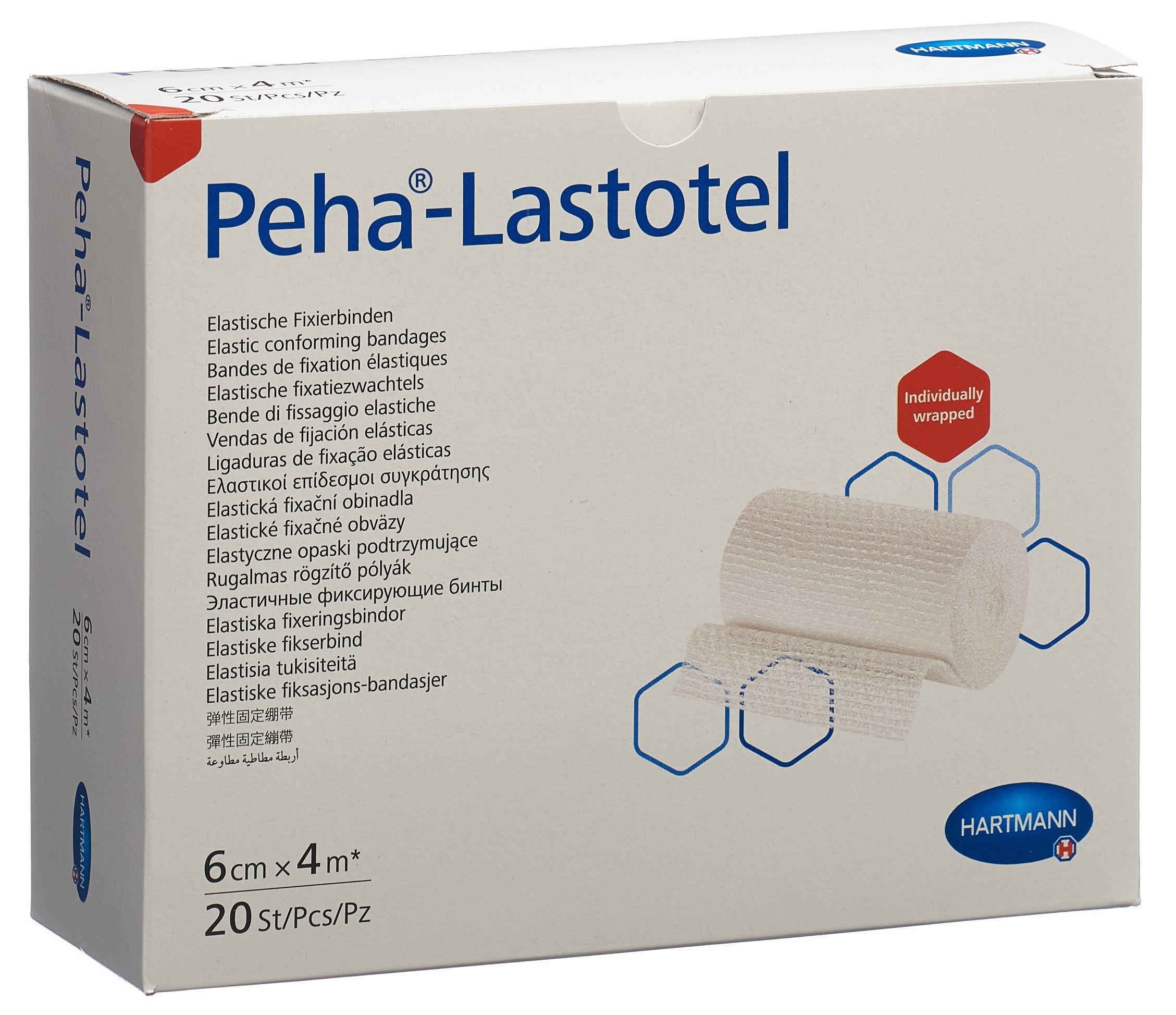 PEHA-LASTOTEL Bandes de Fixation Élastiques 6cm x 4m | Lot de 20 pièces